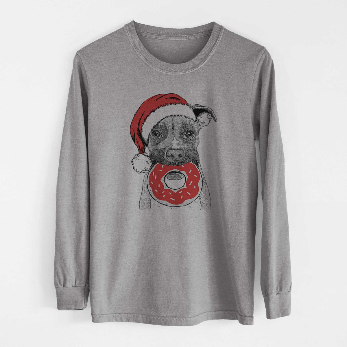 Santa Bo the Boxer - Heavyweight 100% Cotton Long Sleeve