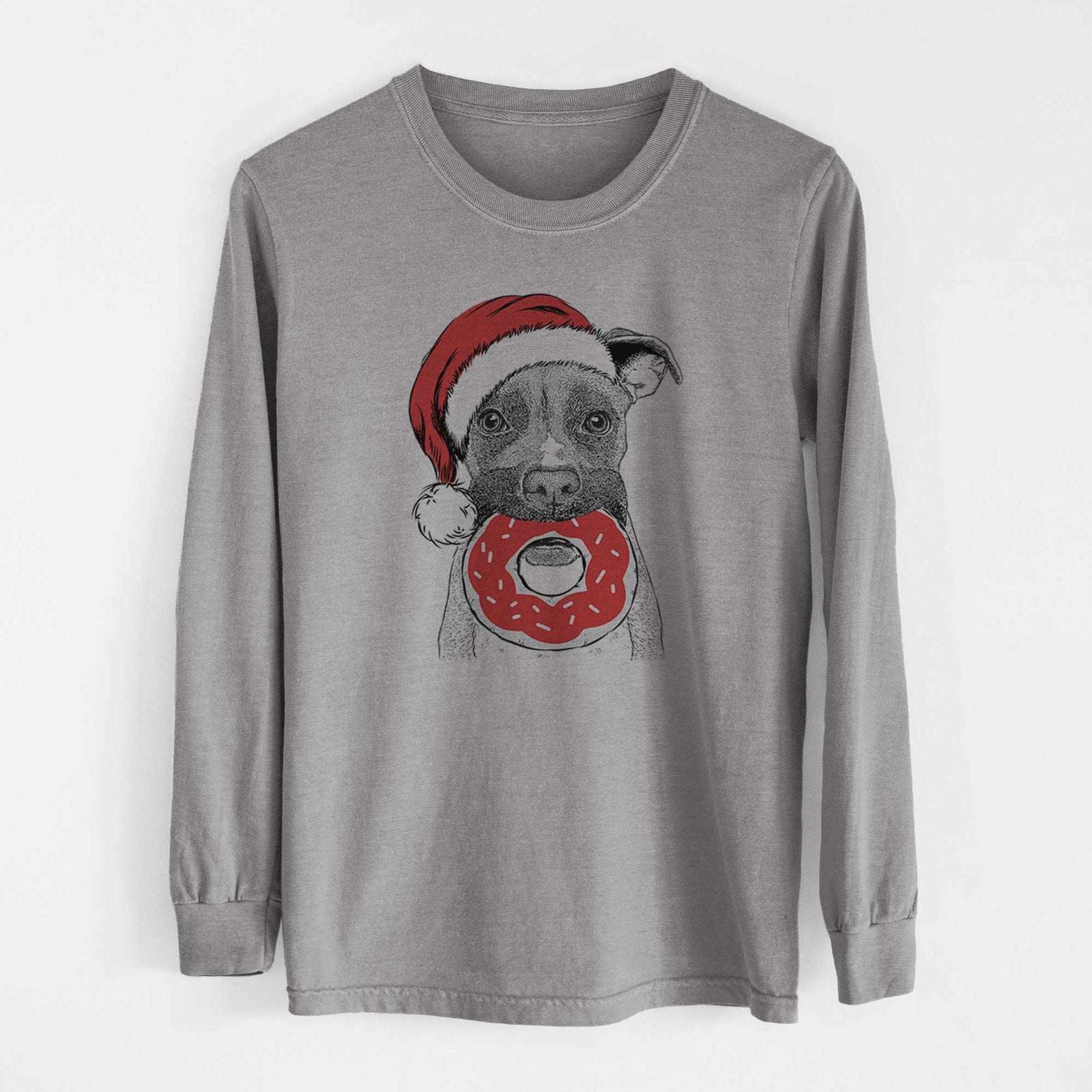 Santa Bo the Boxer - Heavyweight 100% Cotton Long Sleeve