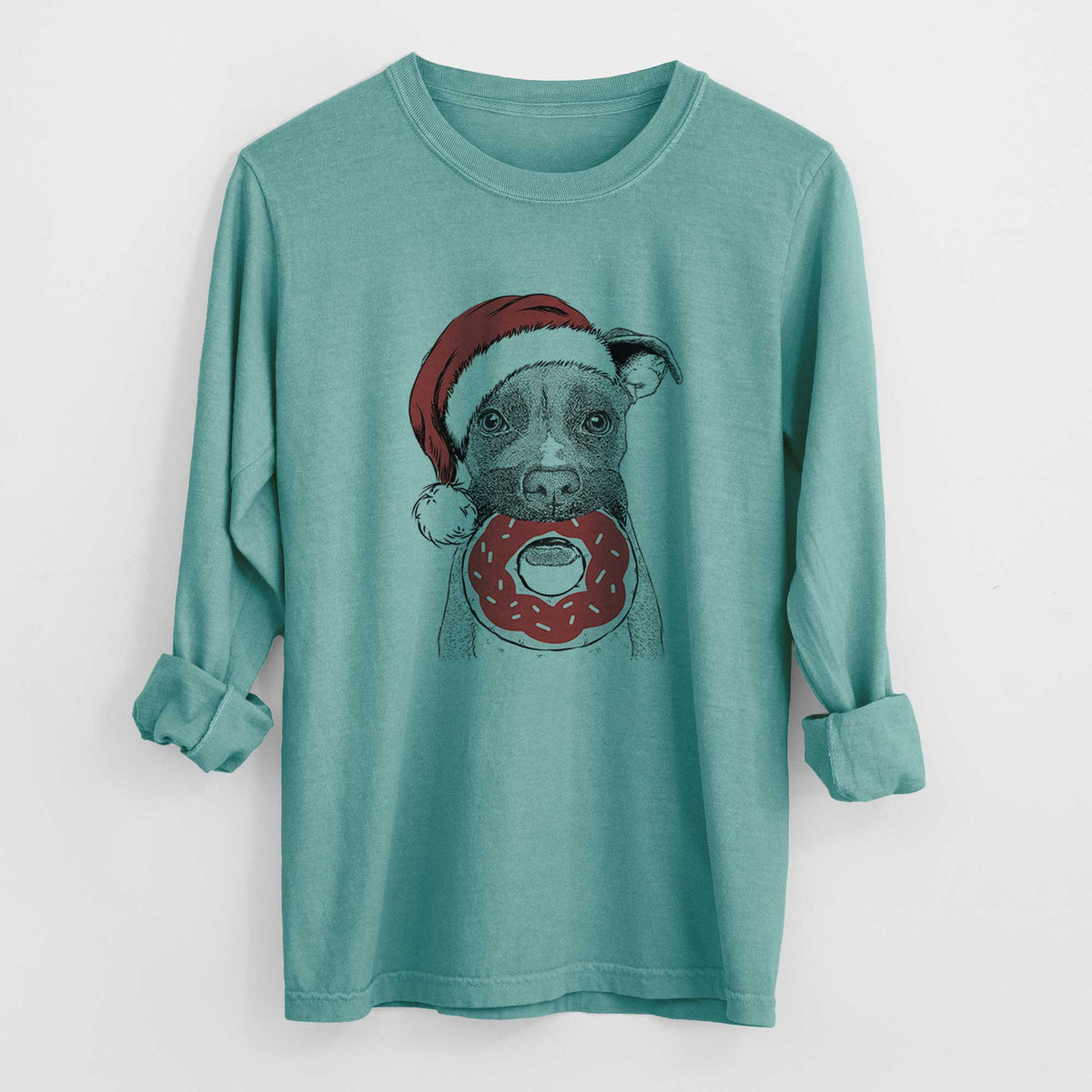 Santa Bo the Boxer - Heavyweight 100% Cotton Long Sleeve