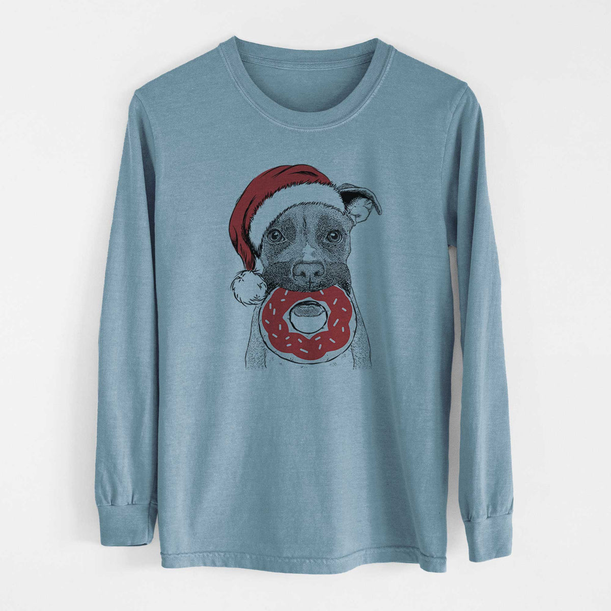 Santa Bo the Boxer - Heavyweight 100% Cotton Long Sleeve