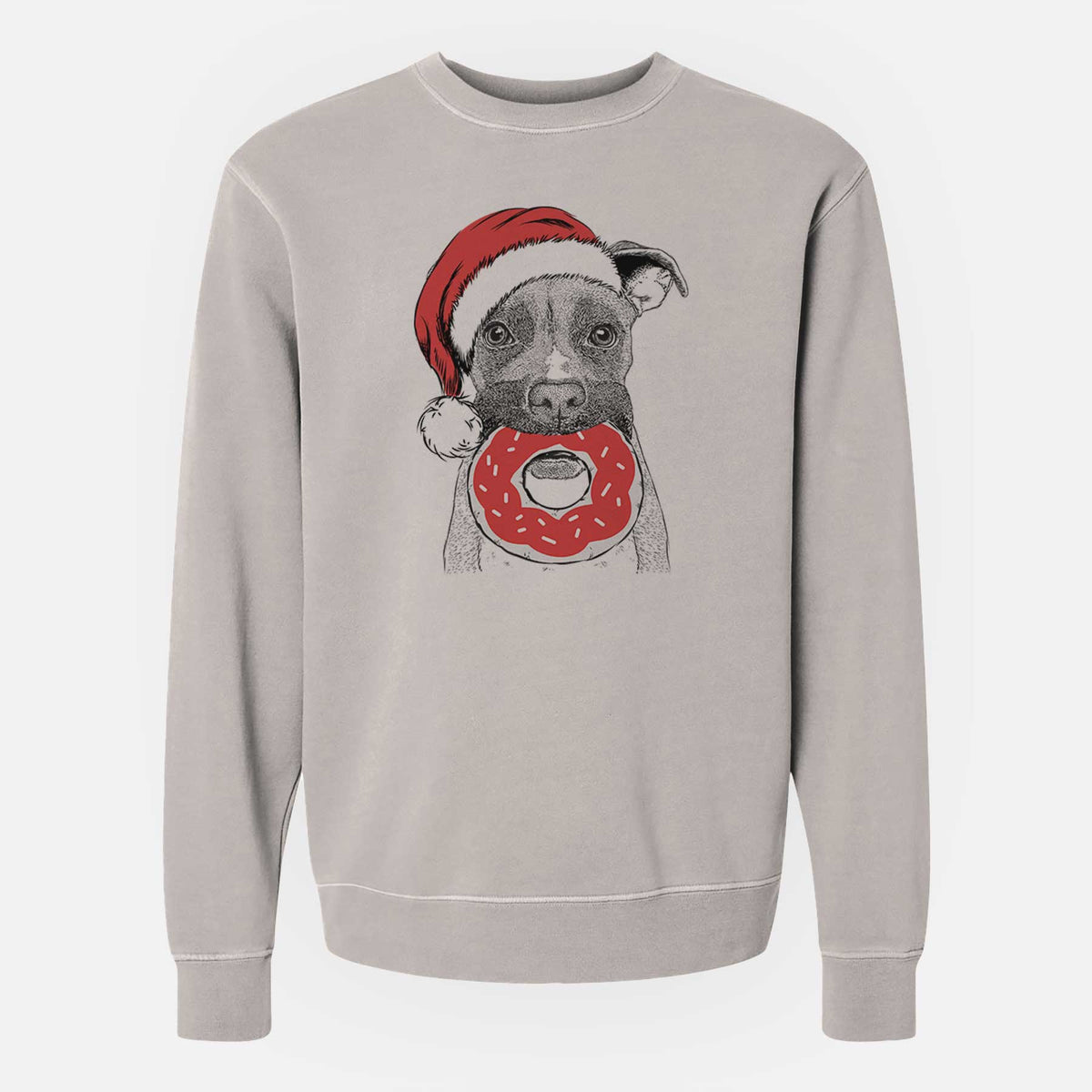 Santa Bo the Boxer - Unisex Pigment Dyed Crew Sweatshirt