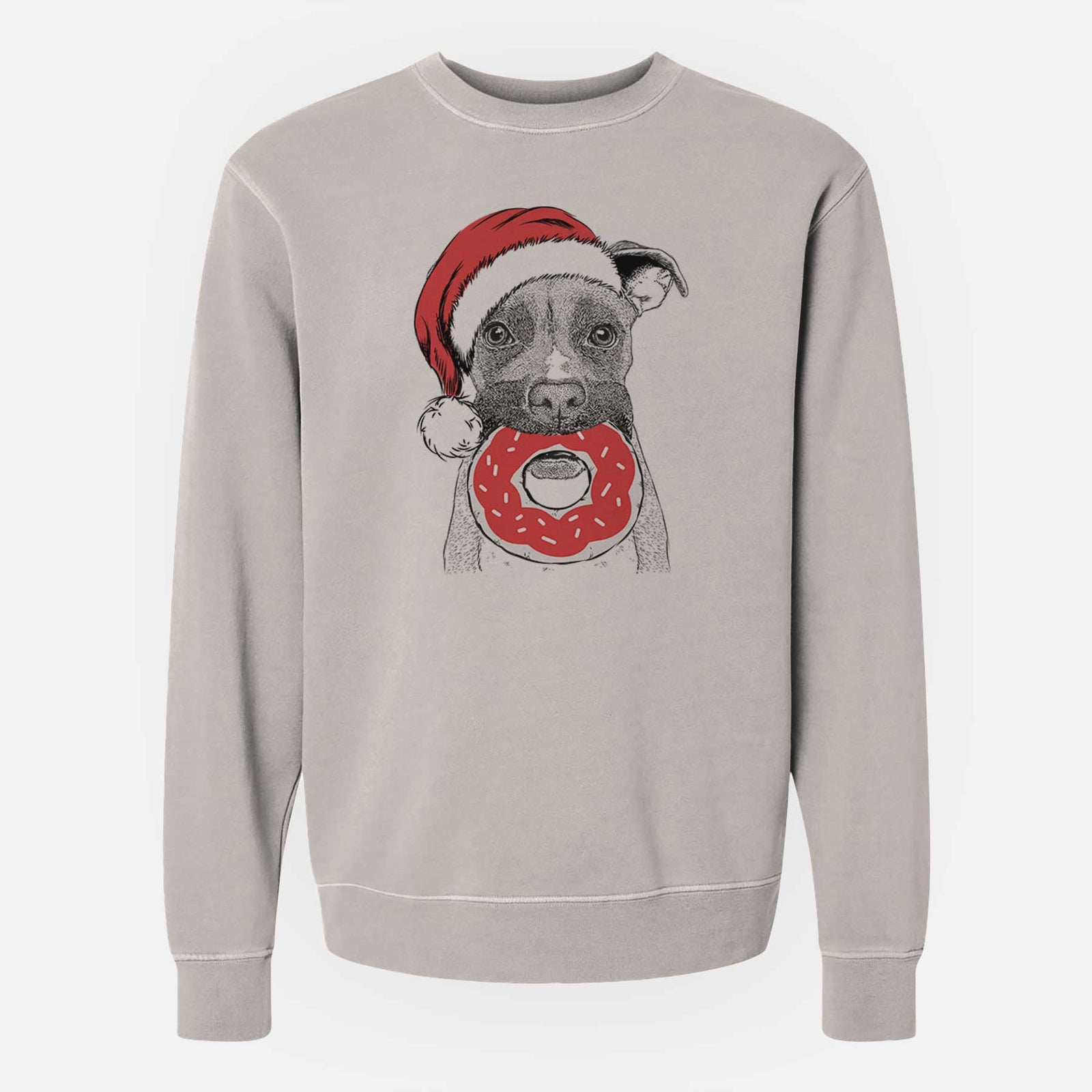 Santa Bo the Boxer - Unisex Pigment Dyed Crew Sweatshirt