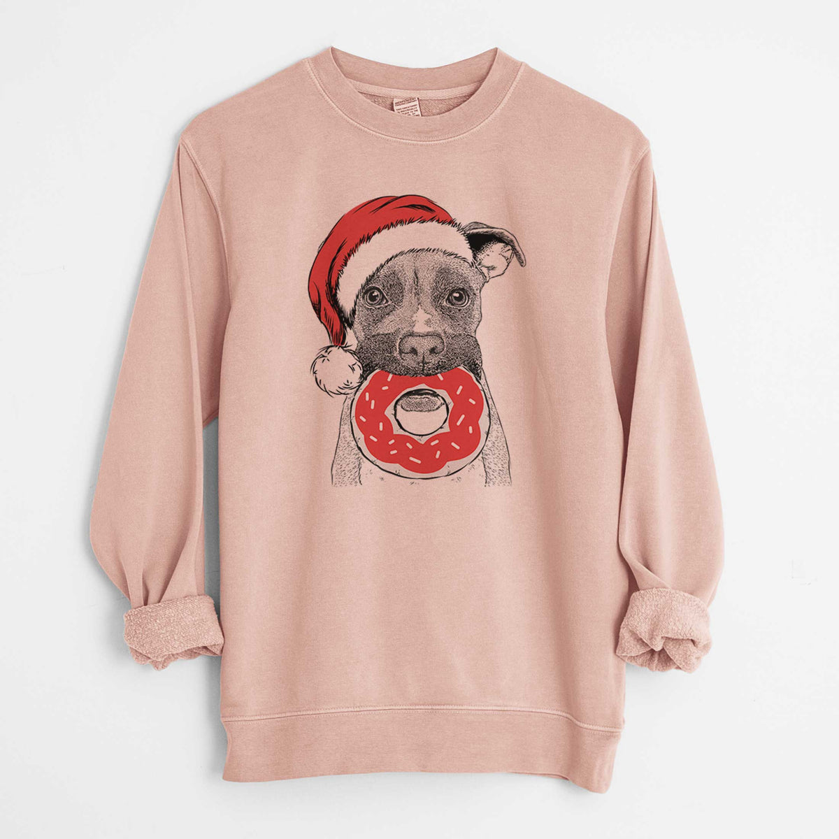 Santa Bo the Boxer - Unisex Pigment Dyed Crew Sweatshirt