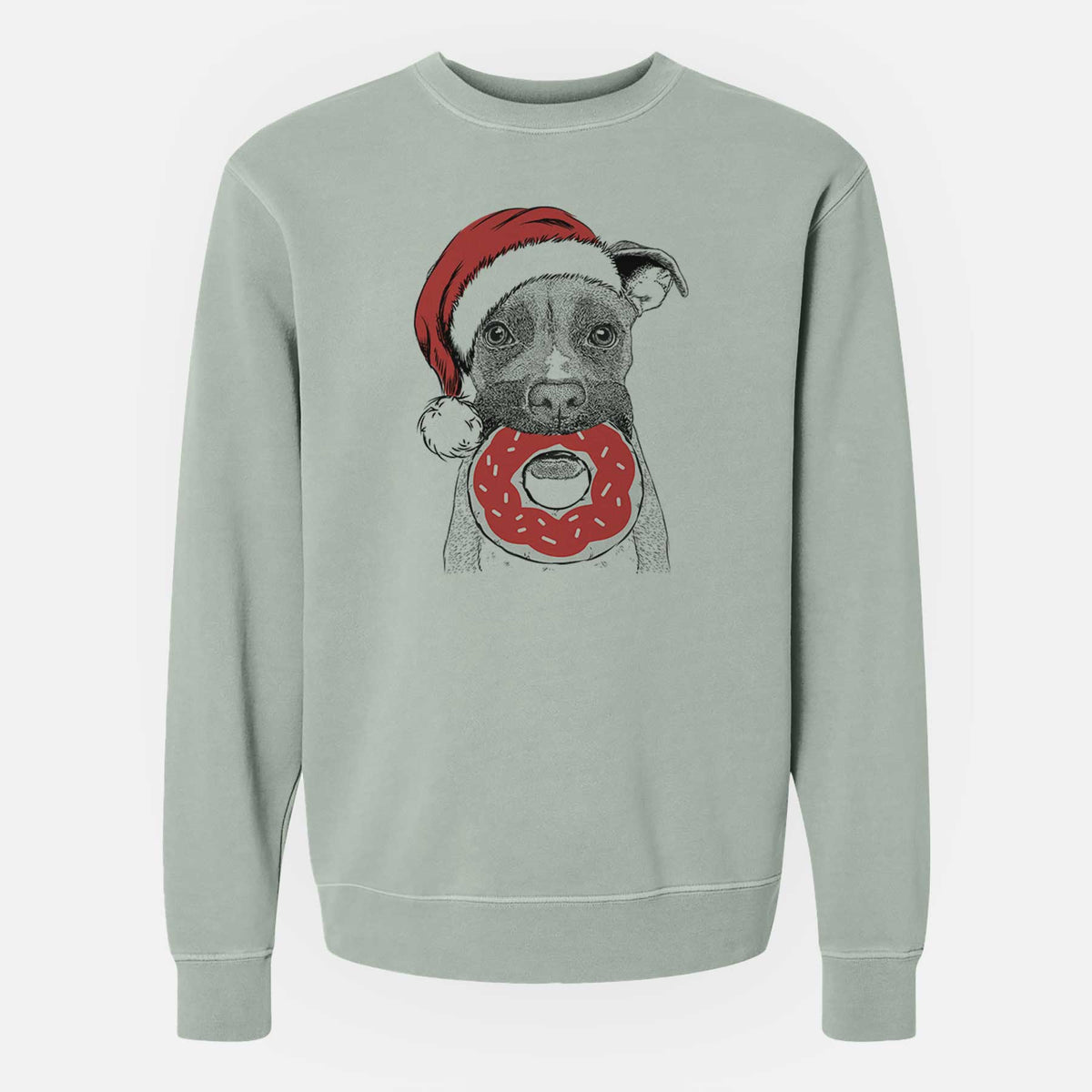 Santa Bo the Boxer - Unisex Pigment Dyed Crew Sweatshirt