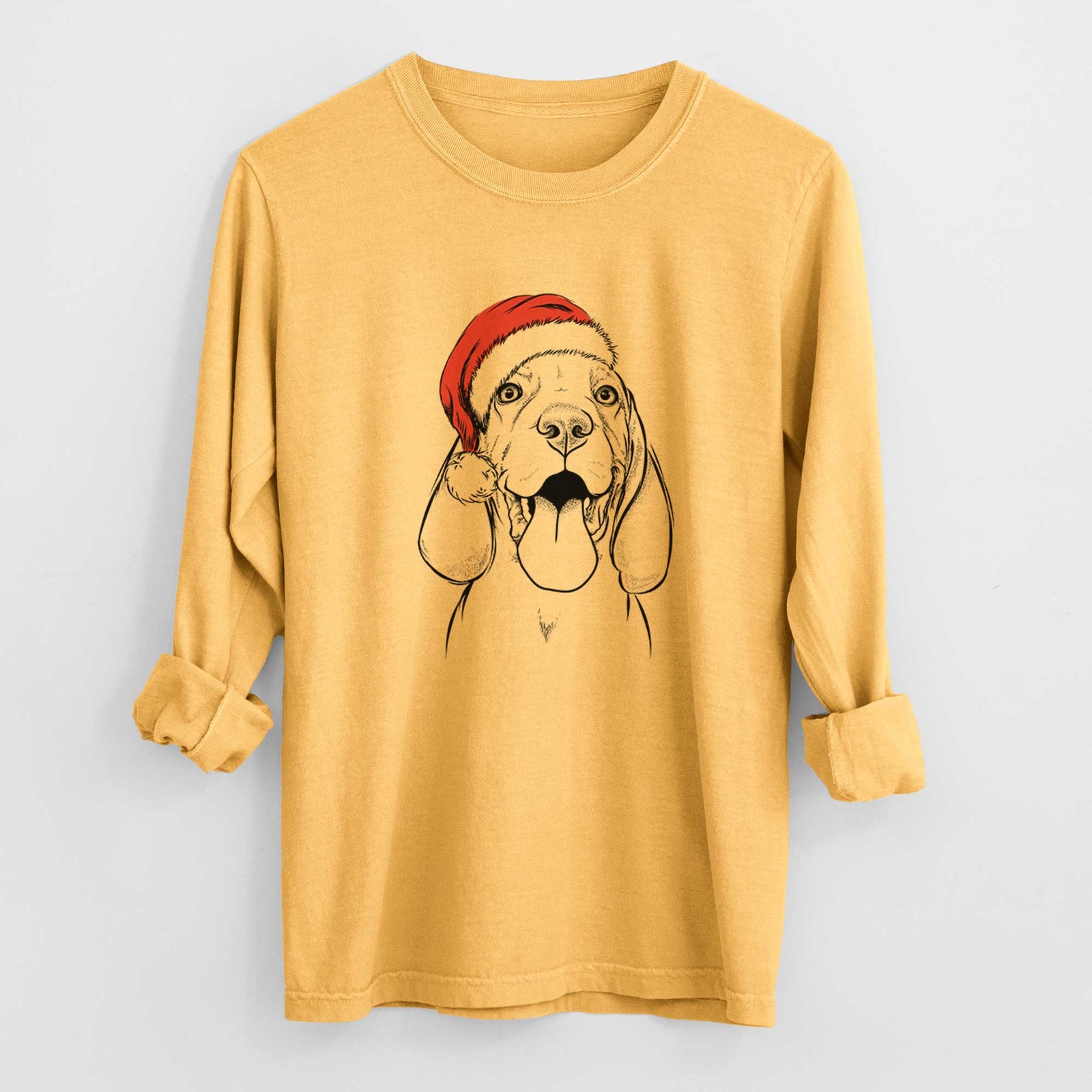 Santa Bodi the Vizsla - Heavyweight 100% Cotton Long Sleeve