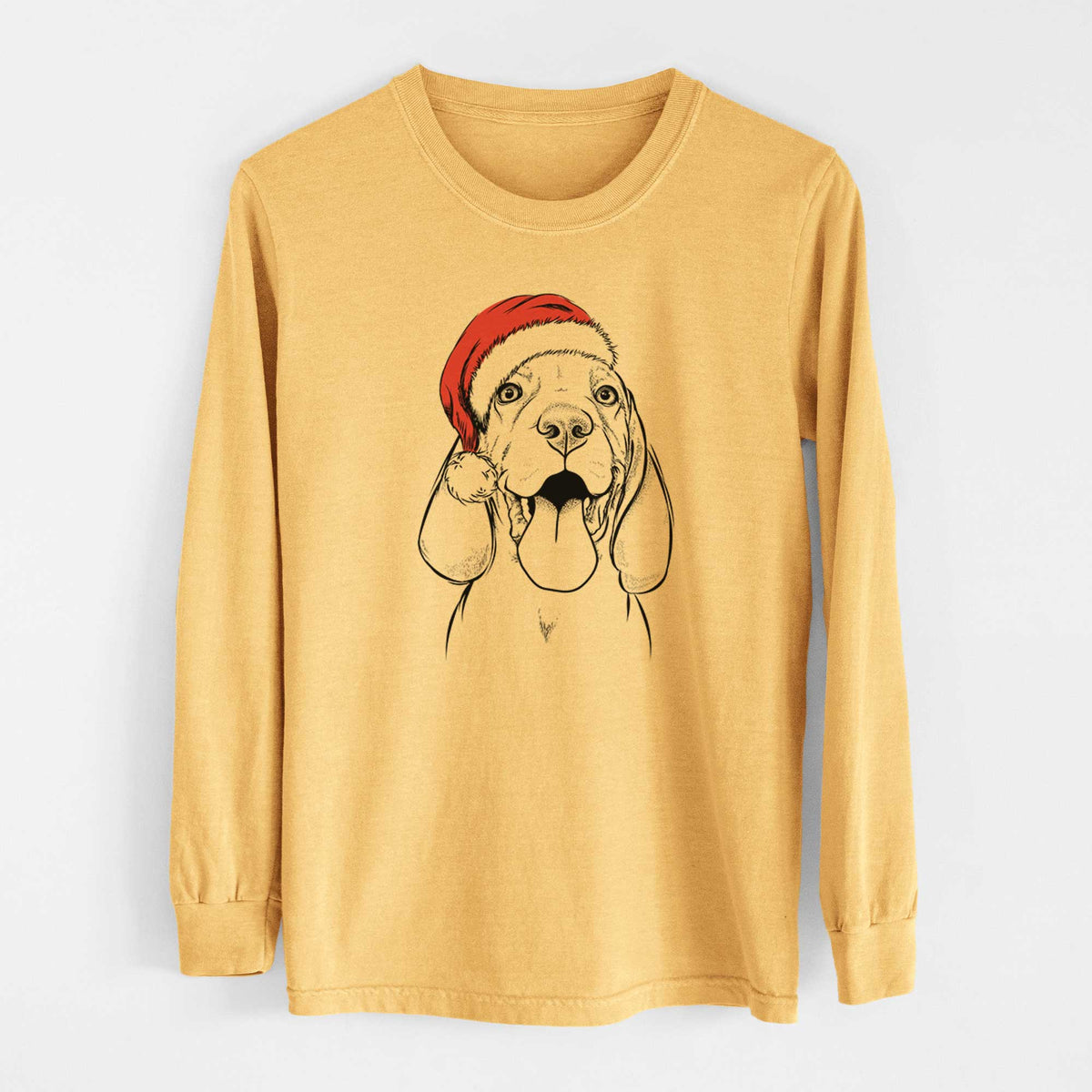 Santa Bodi the Vizsla - Heavyweight 100% Cotton Long Sleeve