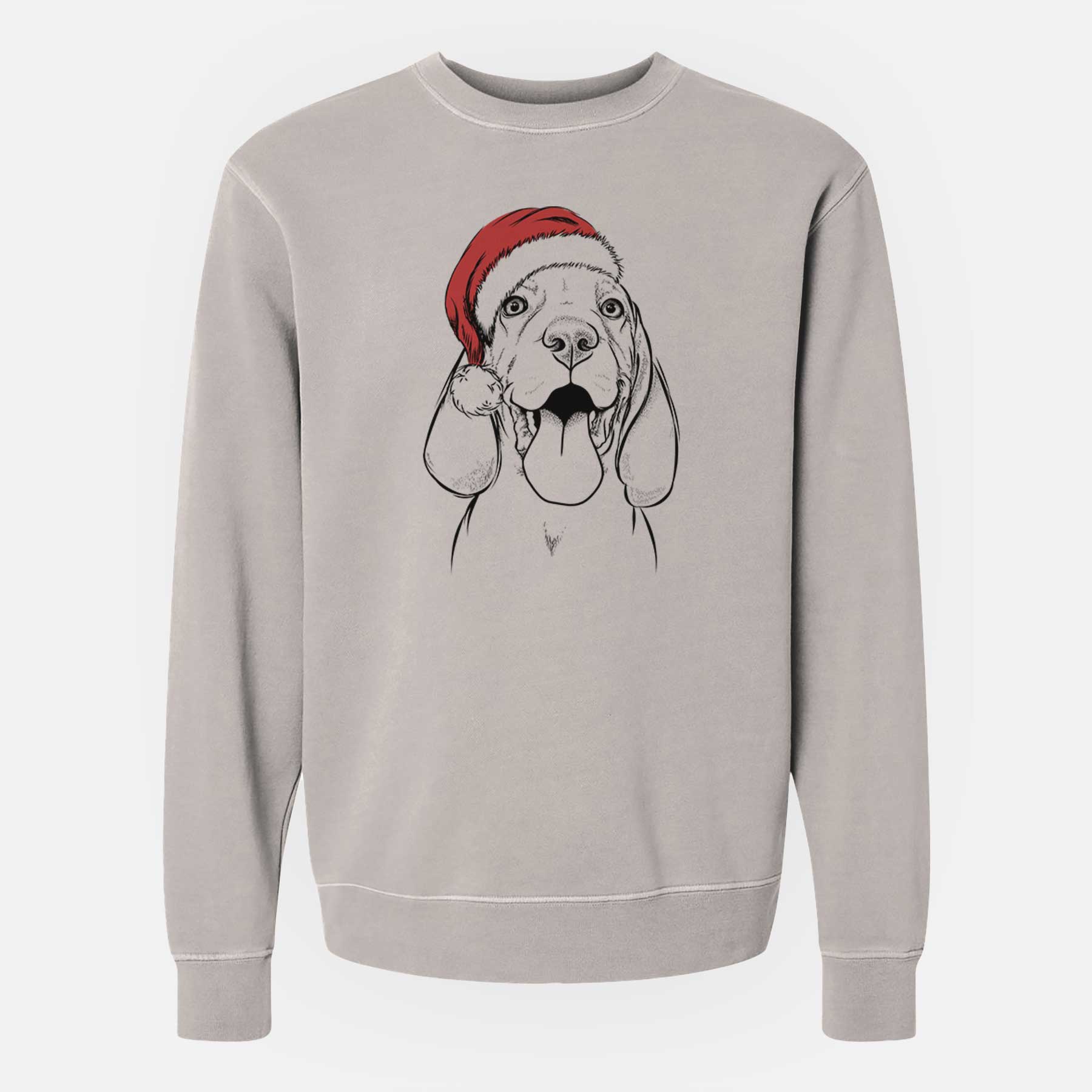 Santa Bodi the Vizsla - Unisex Pigment Dyed Crew Sweatshirt