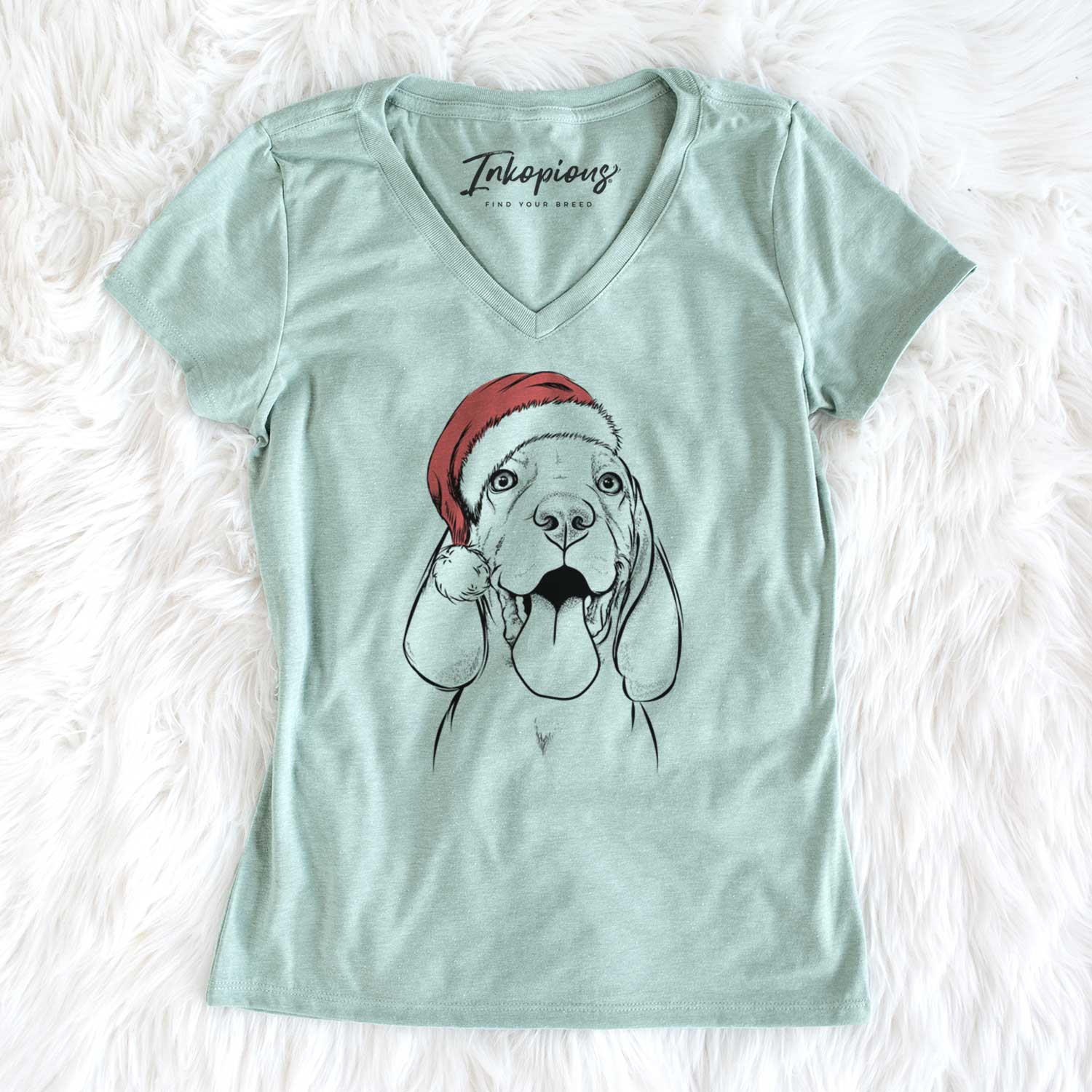 Santa Bodi the Vizsla - Women's V-neck Shirt