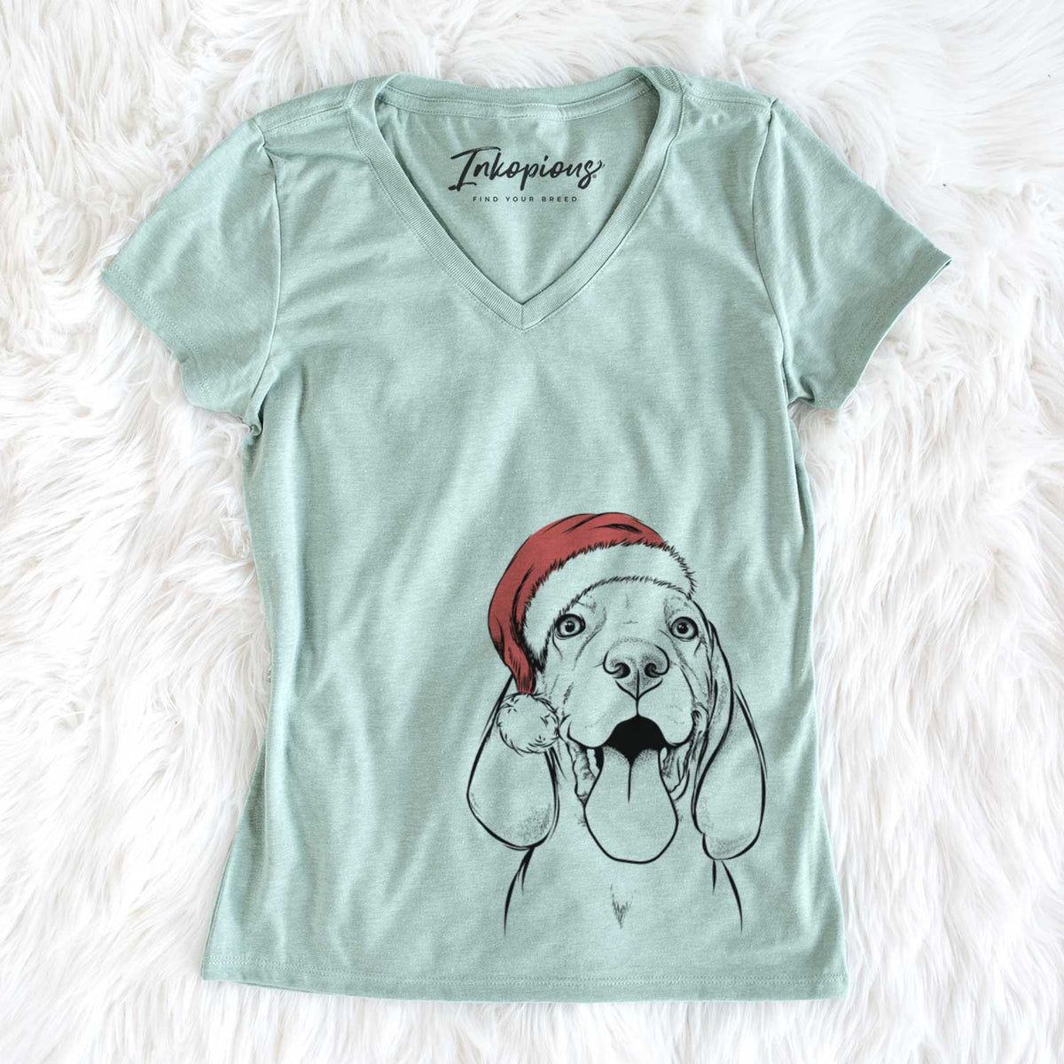 Santa Bodi the Vizsla - Women&#39;s V-neck Shirt