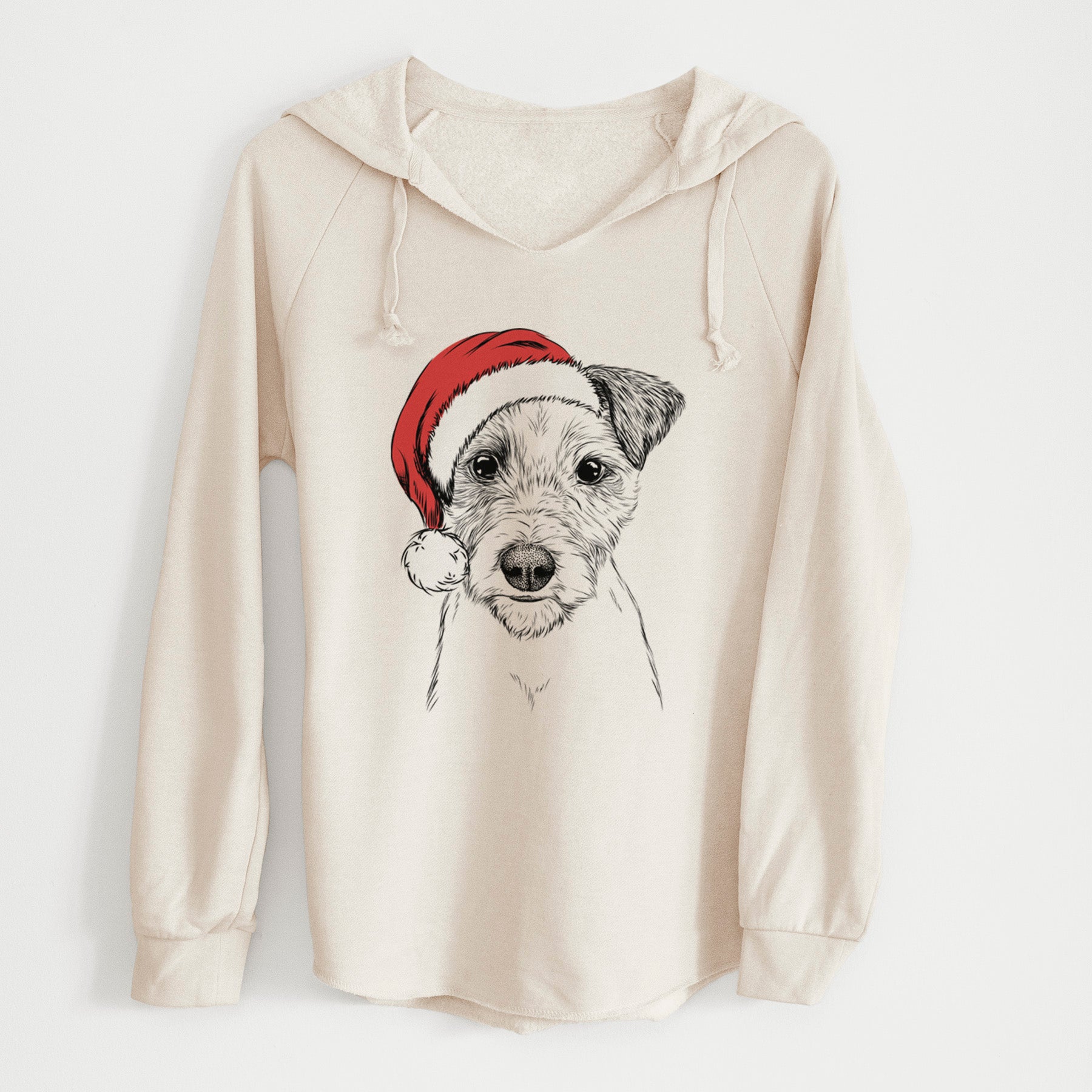 Santa Bogart the Parson Russell Terrier - Cali Wave Hooded Sweatshirt