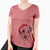 Santa Bogart the Parson Russell Terrier - Women's V-neck Shirt