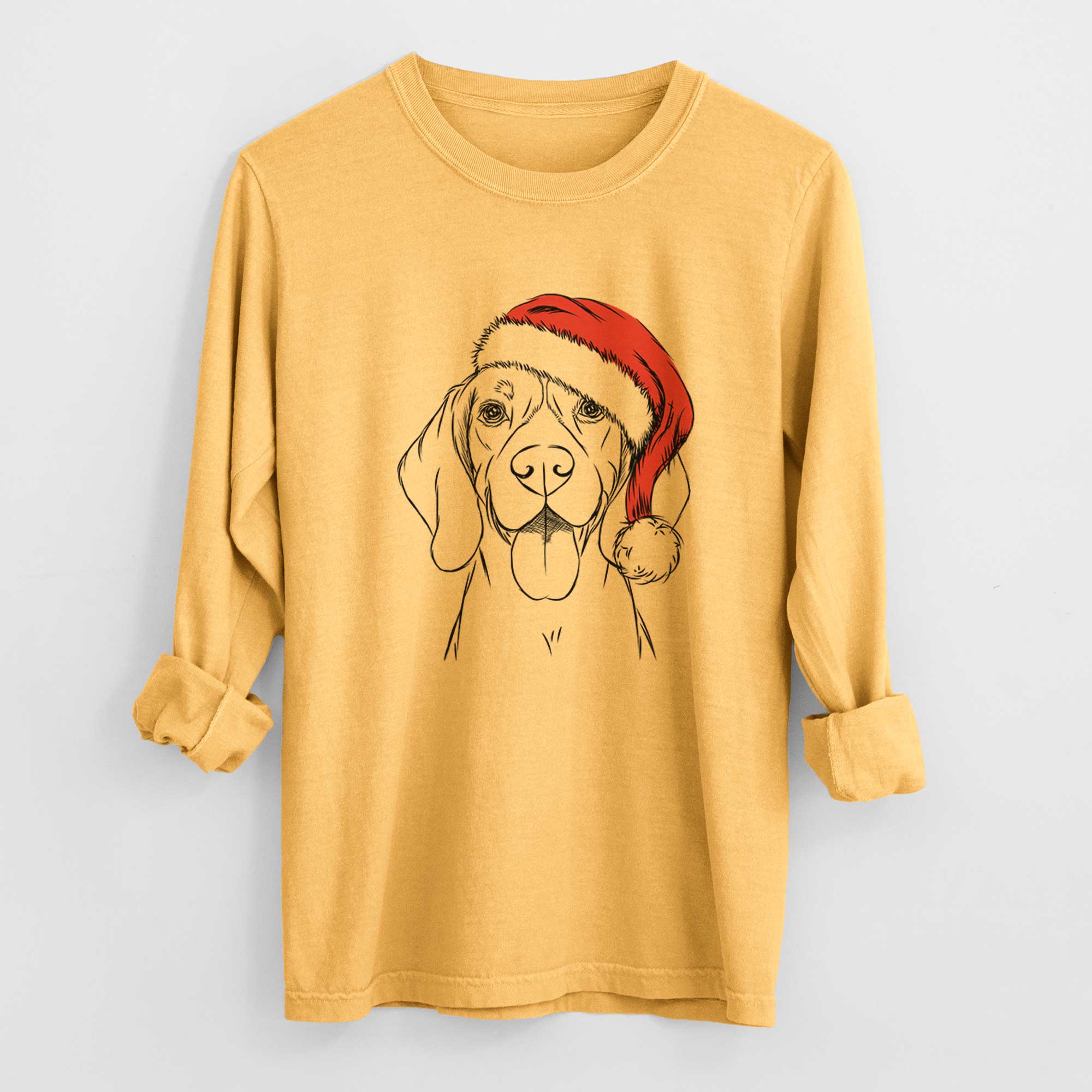 Santa Bogie the Beagle - Heavyweight 100% Cotton Long Sleeve