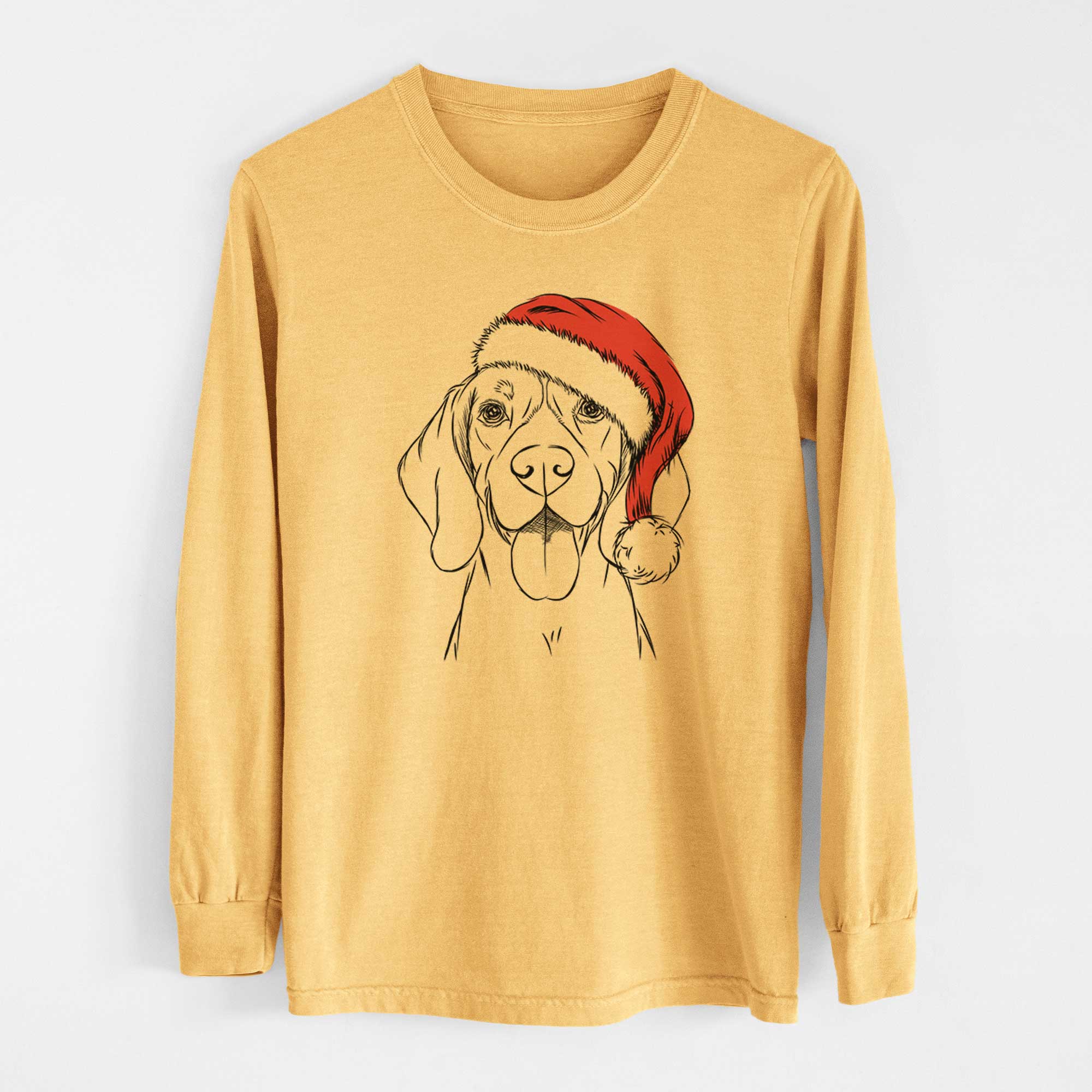 Santa Bogie the Beagle - Heavyweight 100% Cotton Long Sleeve