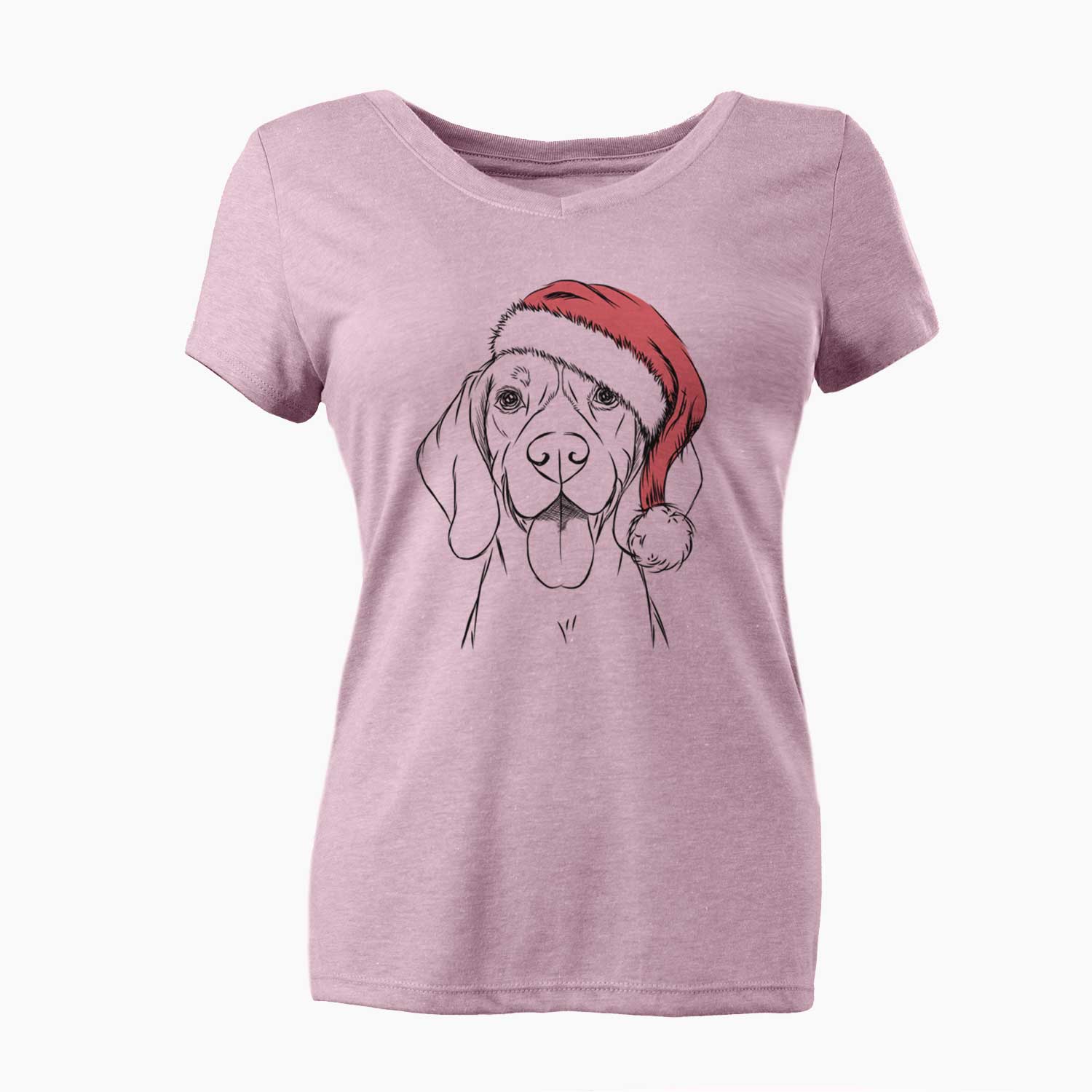 Santa Bogie the Beagle - Women's V-neck Shirt