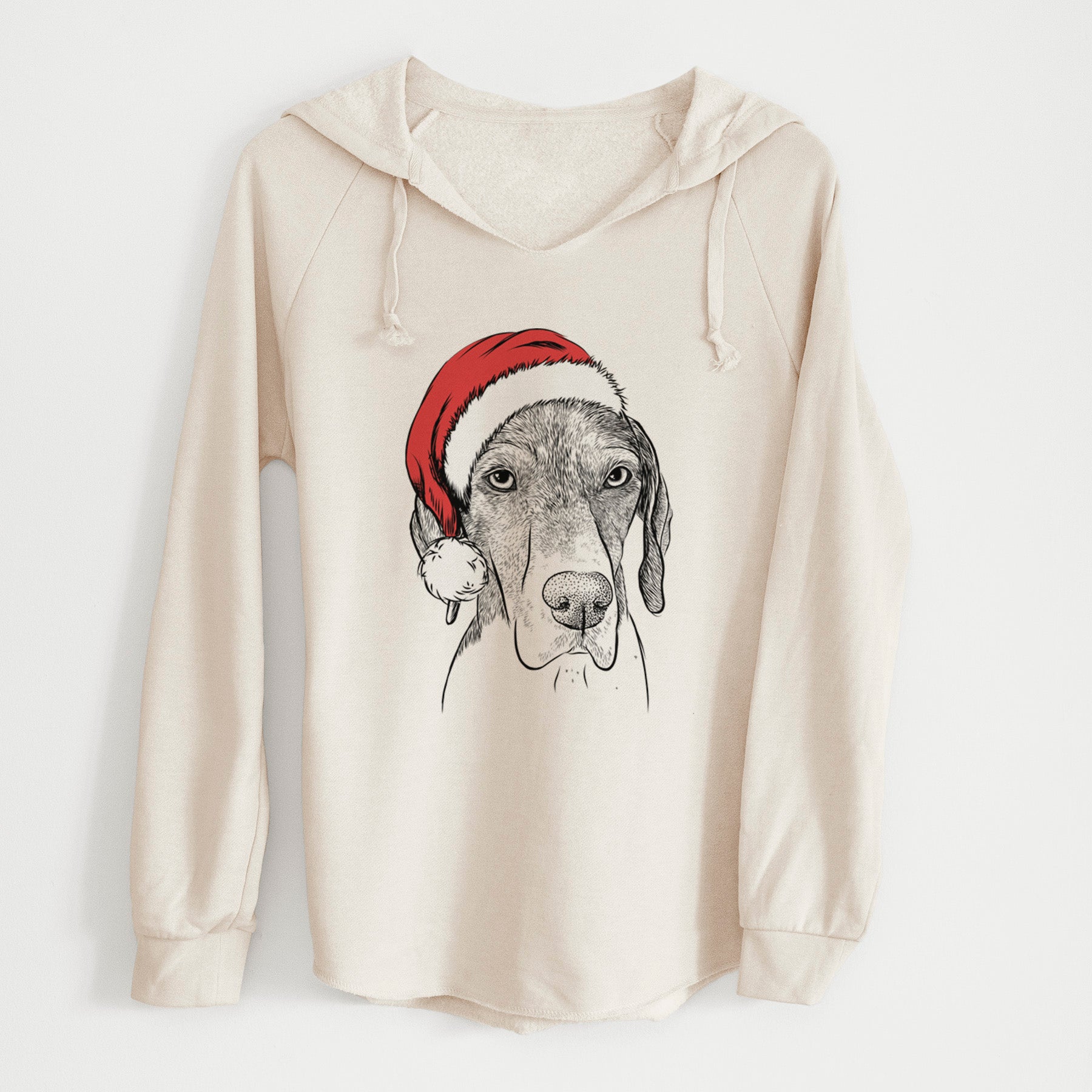 Santa Bohdi the German Shorthaired Pointer - Cali Wave Hooded Sweatshirt