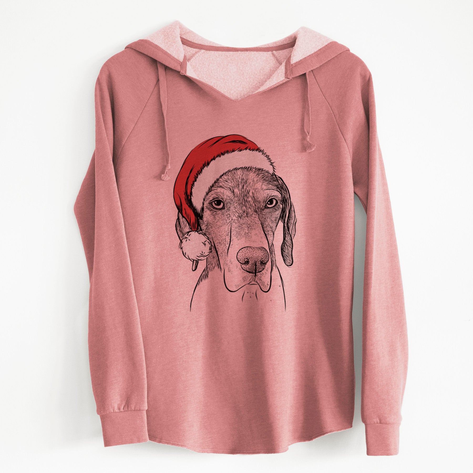 Santa Bohdi the German Shorthaired Pointer - Cali Wave Hooded Sweatshirt