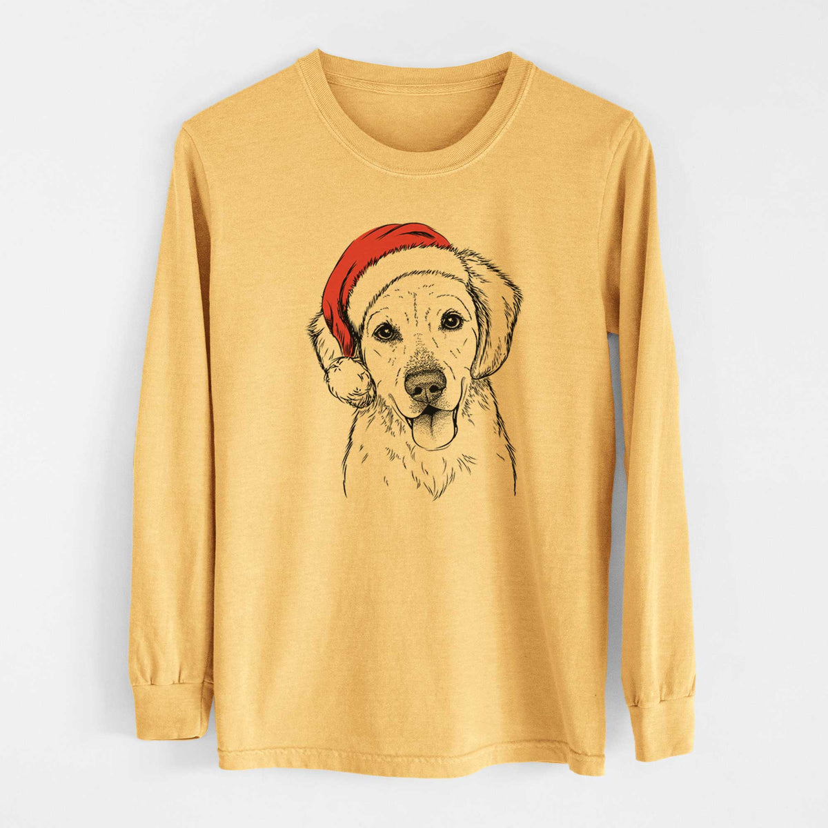 Santa Bojo the Golden Retriever - Heavyweight 100% Cotton Long Sleeve