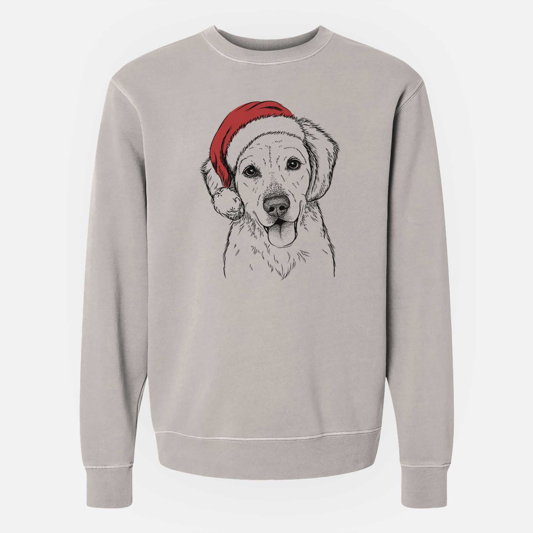 Santa Bojo the Golden Retriever - Unisex Pigment Dyed Crew Sweatshirt