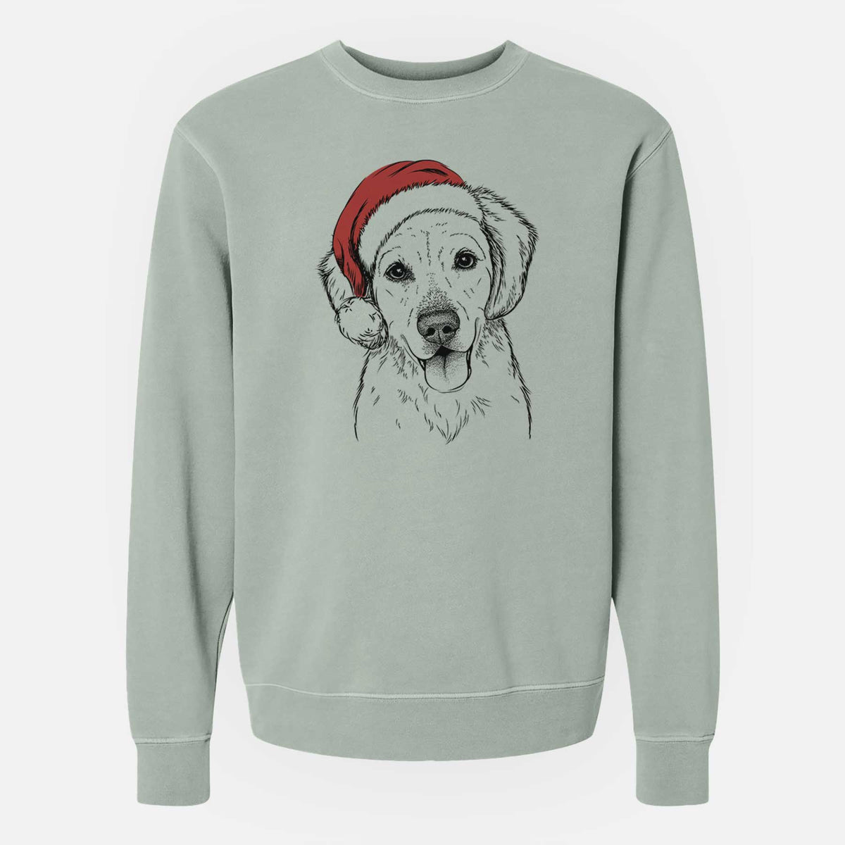 Santa Bojo the Golden Retriever - Unisex Pigment Dyed Crew Sweatshirt