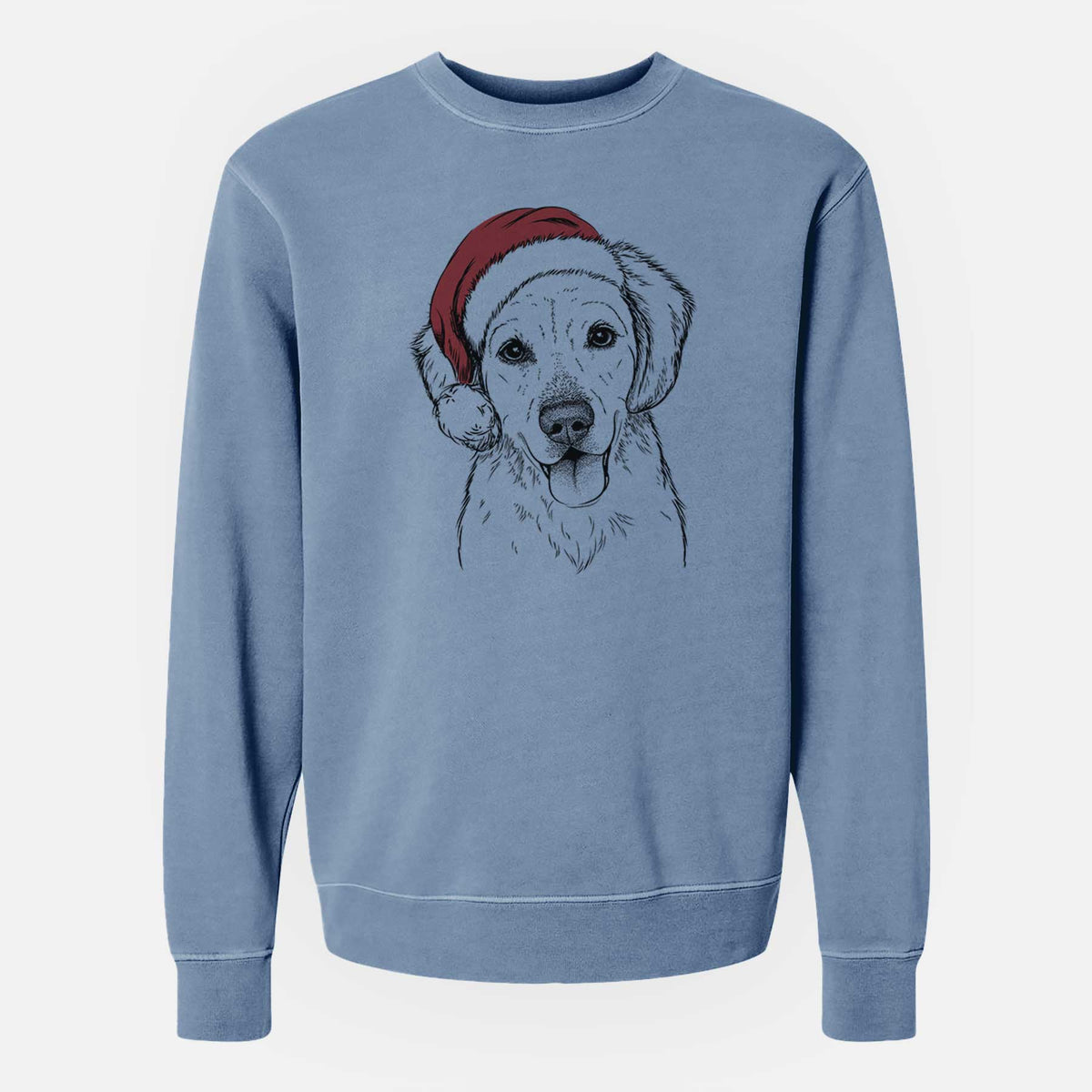 Santa Bojo the Golden Retriever - Unisex Pigment Dyed Crew Sweatshirt