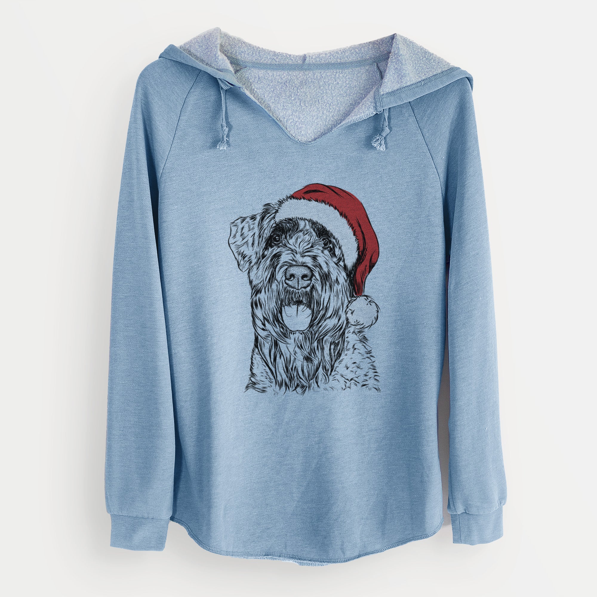 Santa Bonnie the Bouvier Des Flandres - Cali Wave Hooded Sweatshirt