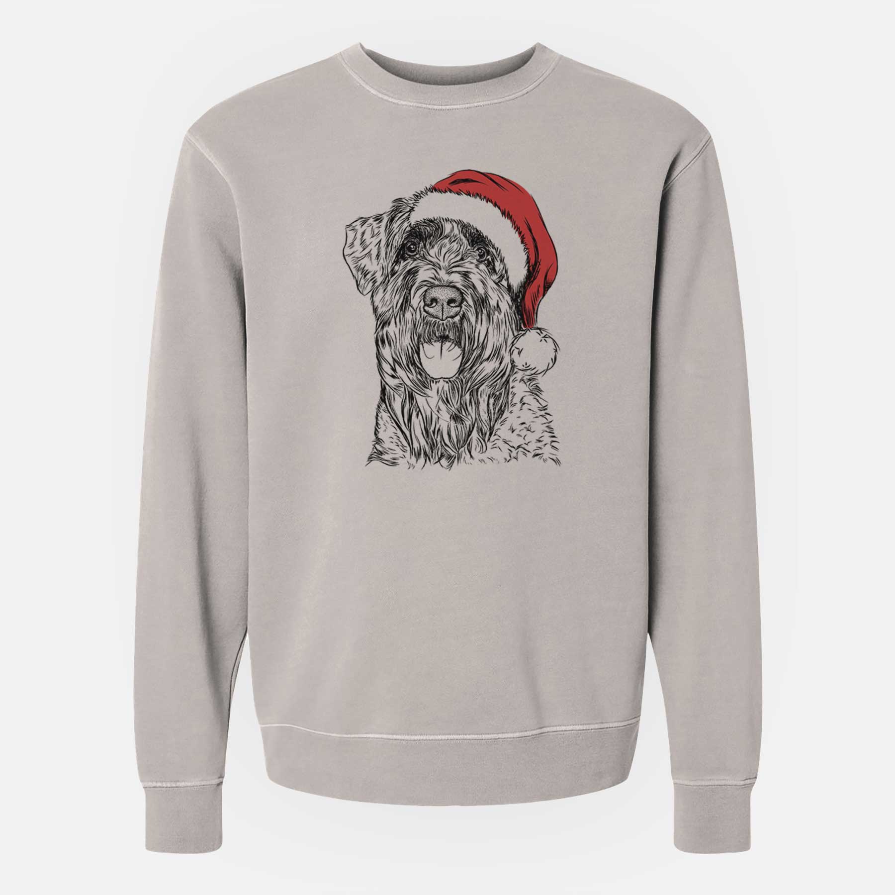 Santa Bonnie the Bouvier Des Flandres - Unisex Pigment Dyed Crew Sweatshirt