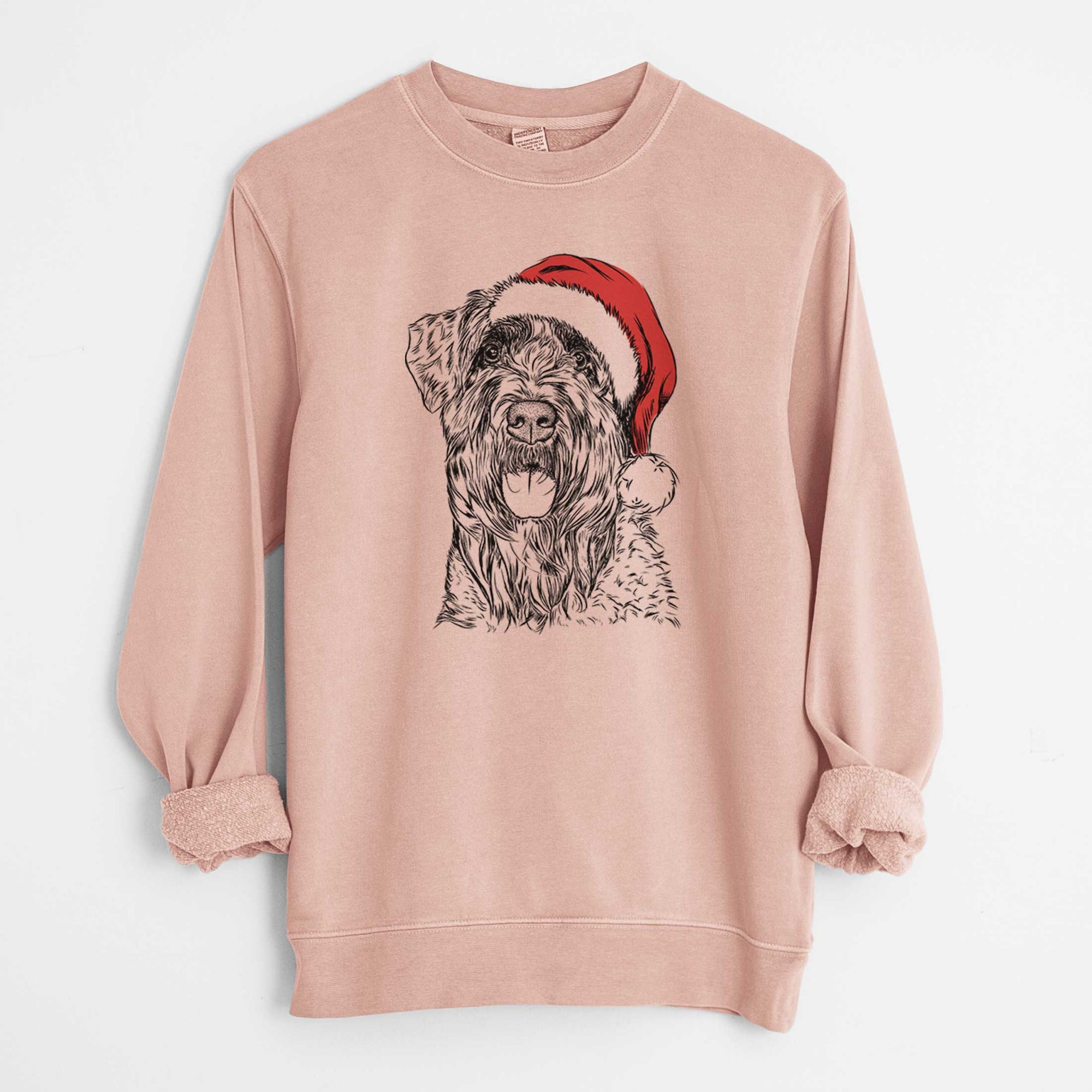 Santa Bonnie the Bouvier Des Flandres - Unisex Pigment Dyed Crew Sweatshirt