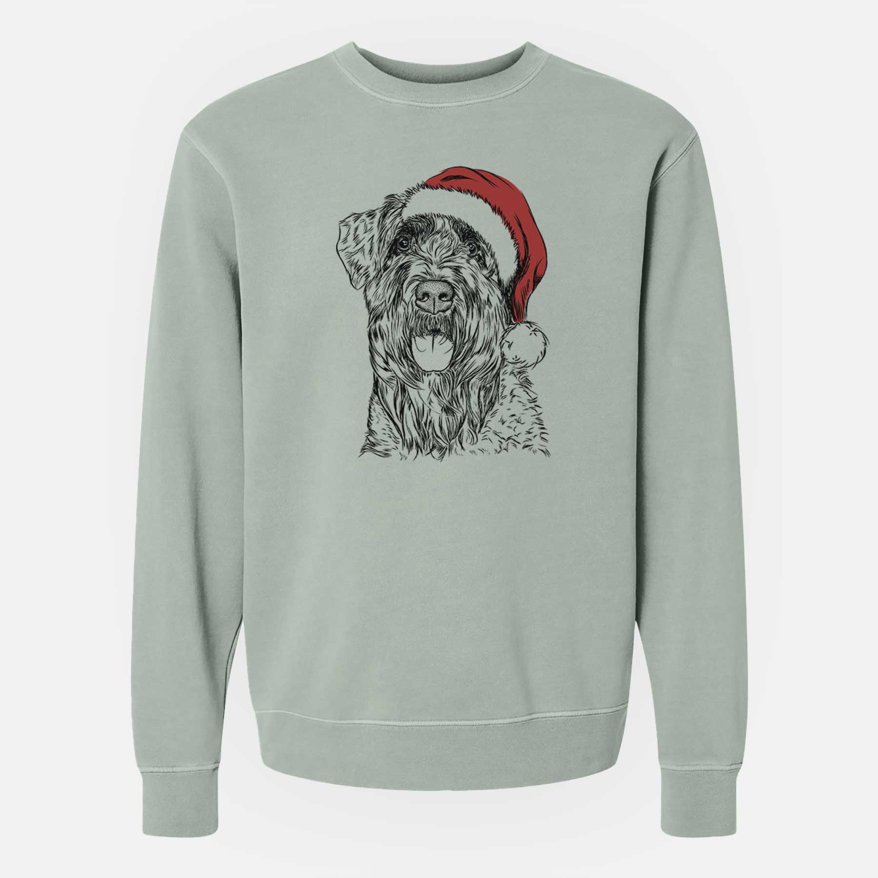 Santa Bonnie the Bouvier Des Flandres - Unisex Pigment Dyed Crew Sweatshirt