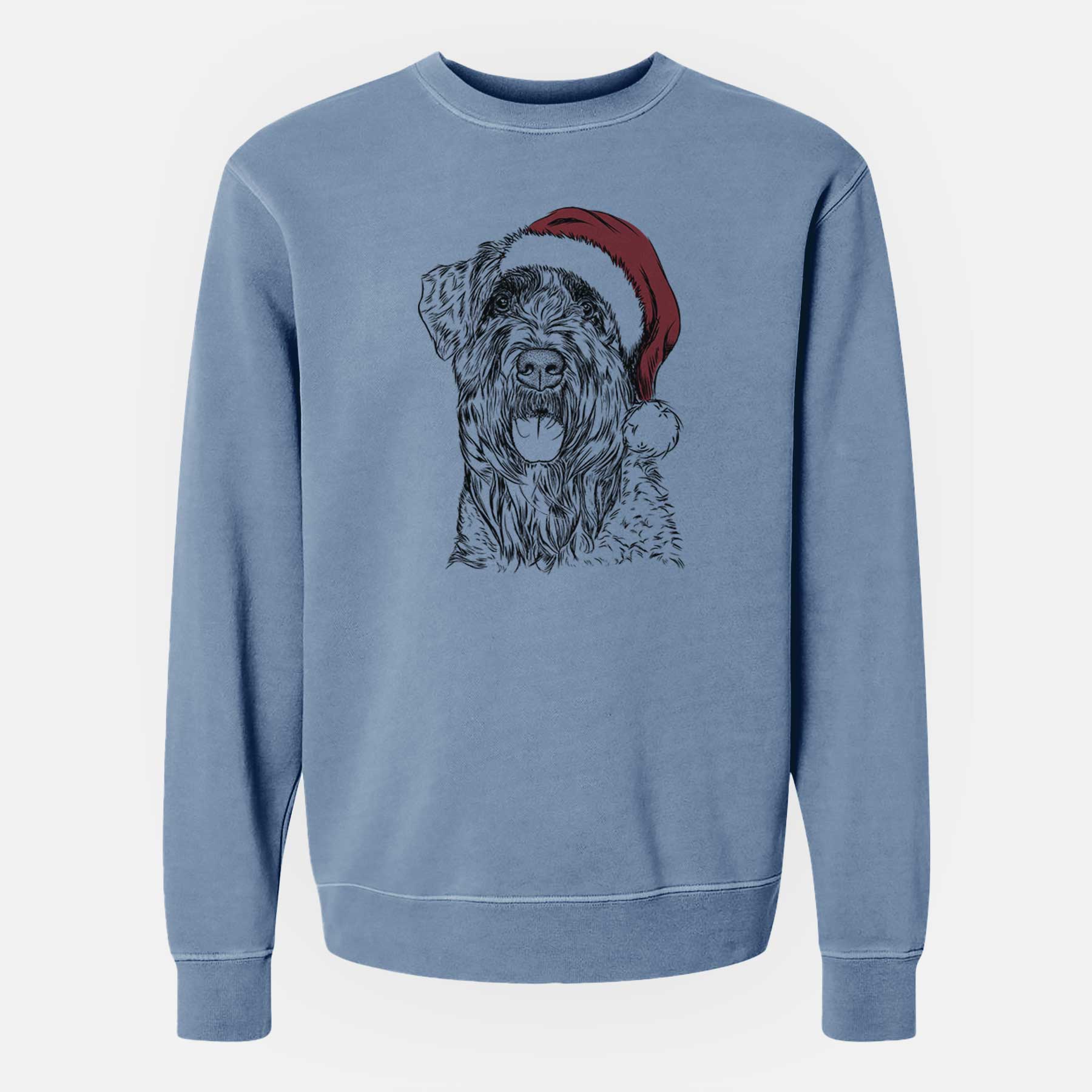 Santa Bonnie the Bouvier Des Flandres - Unisex Pigment Dyed Crew Sweatshirt