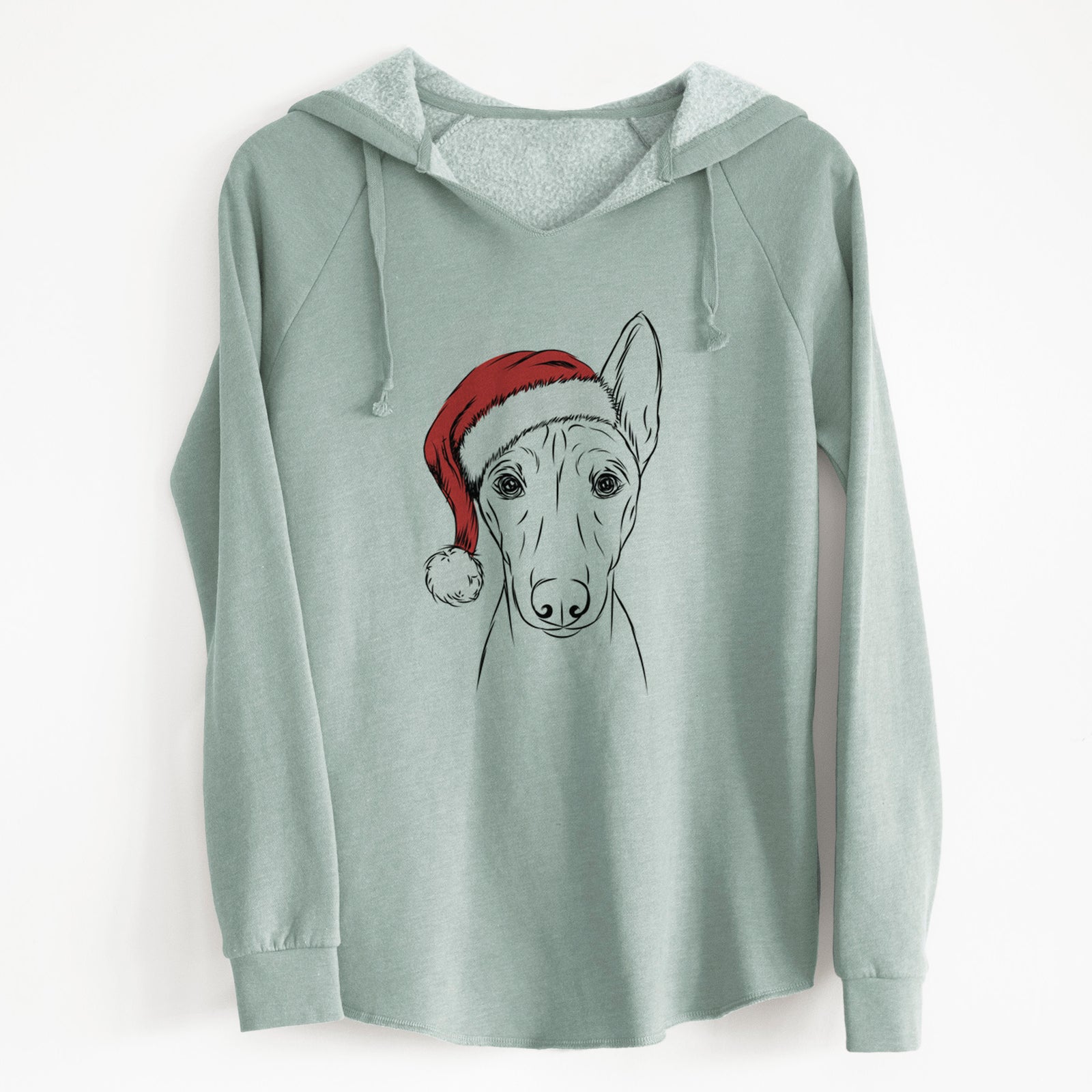 Santa Bonsai the Basenji - Cali Wave Hooded Sweatshirt
