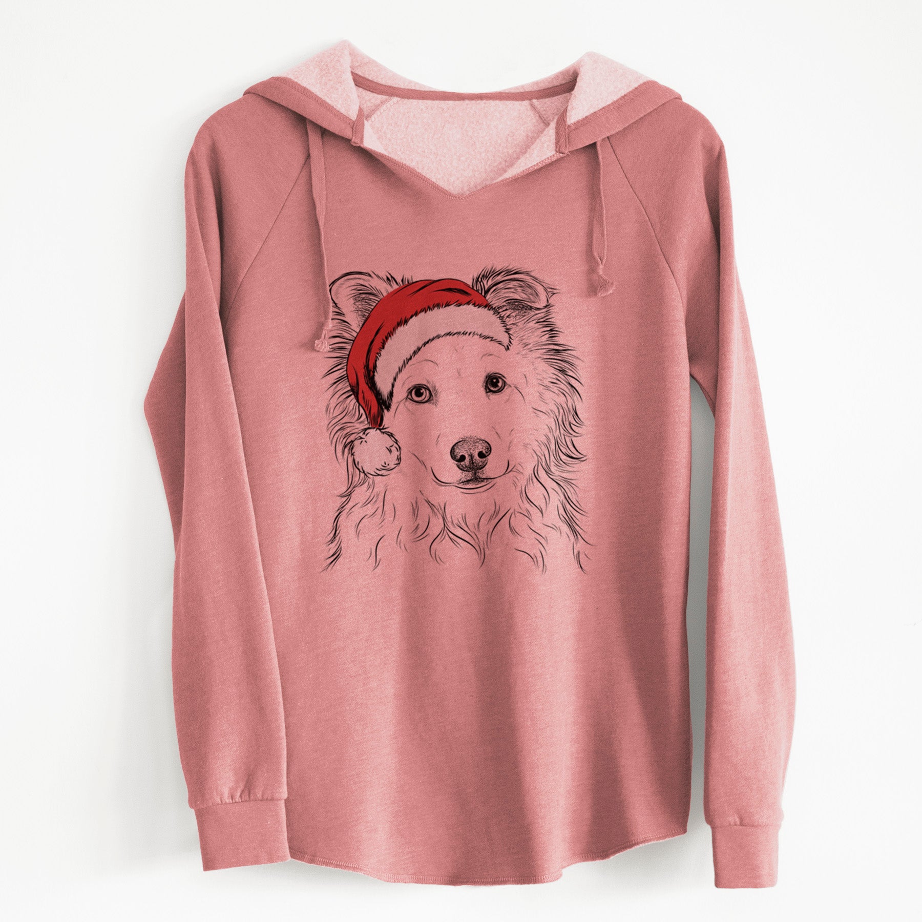 Santa Bonsai the Mixed Breed - Cali Wave Hooded Sweatshirt