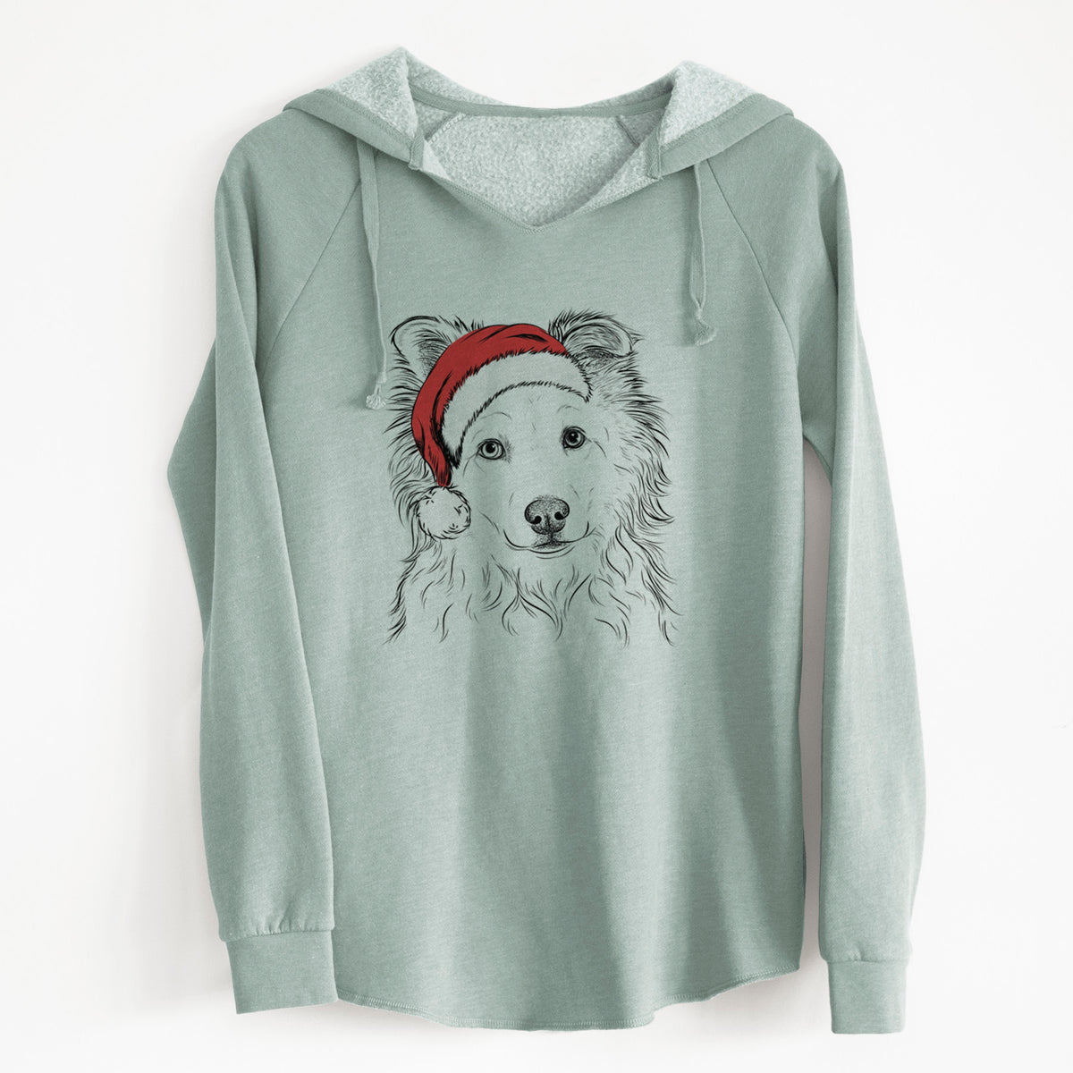 Santa Bonsai the Mixed Breed - Cali Wave Hooded Sweatshirt