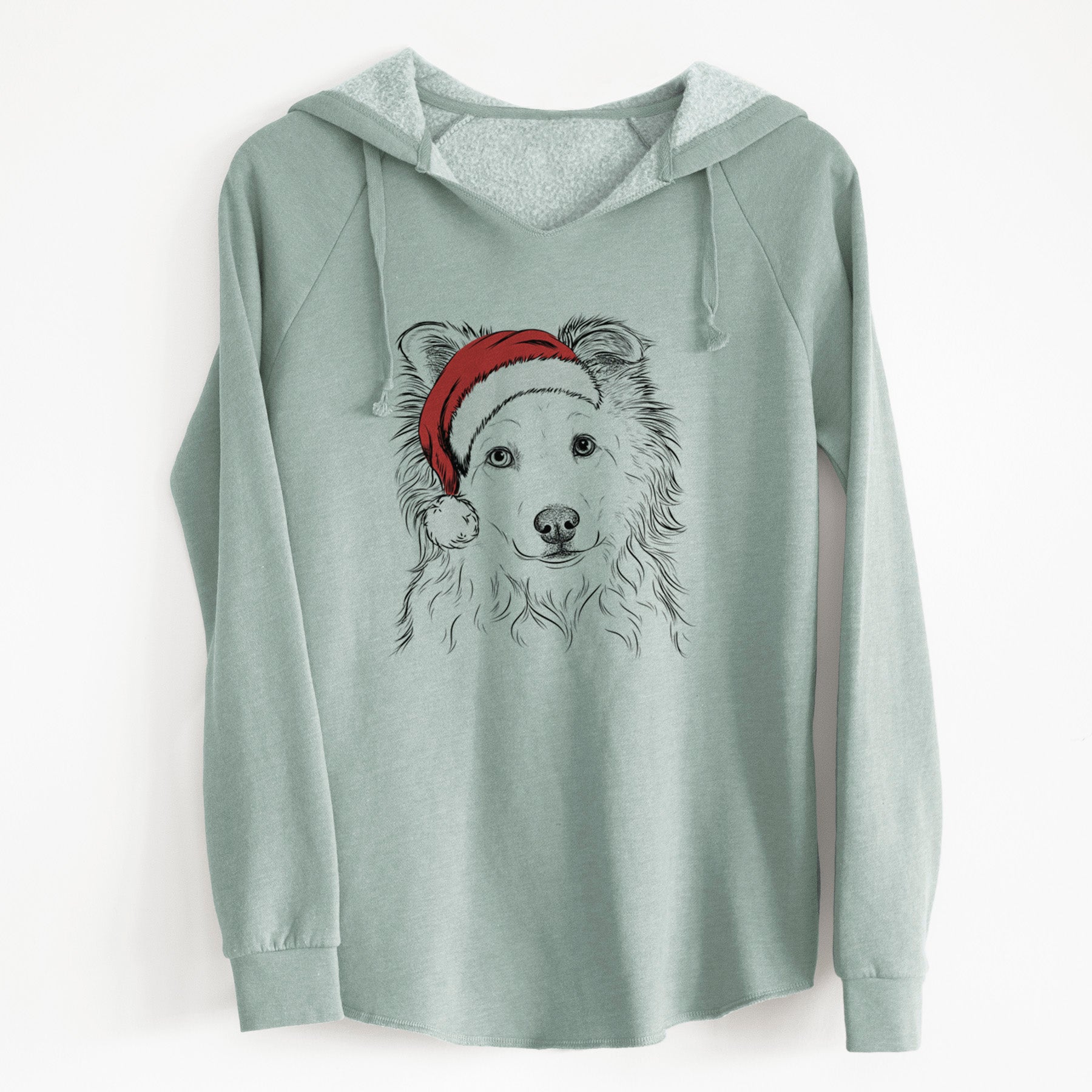 Santa Bonsai the Mixed Breed - Cali Wave Hooded Sweatshirt