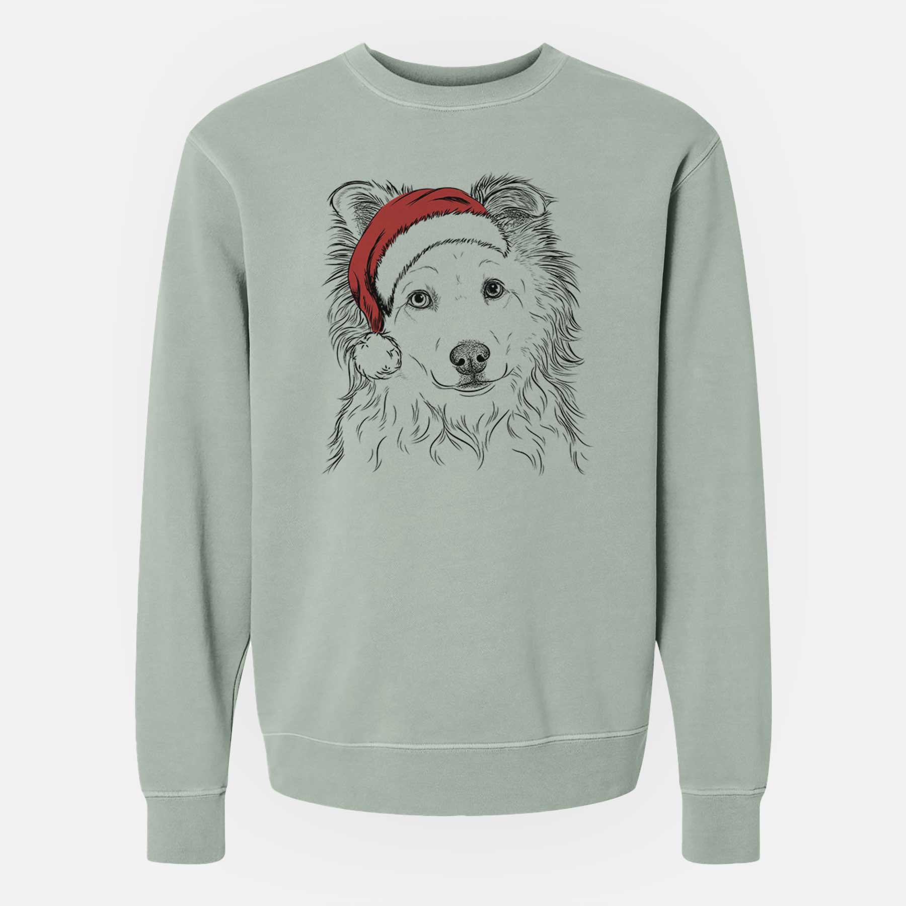 Santa Bonsai the Mixed Breed - Unisex Pigment Dyed Crew Sweatshirt