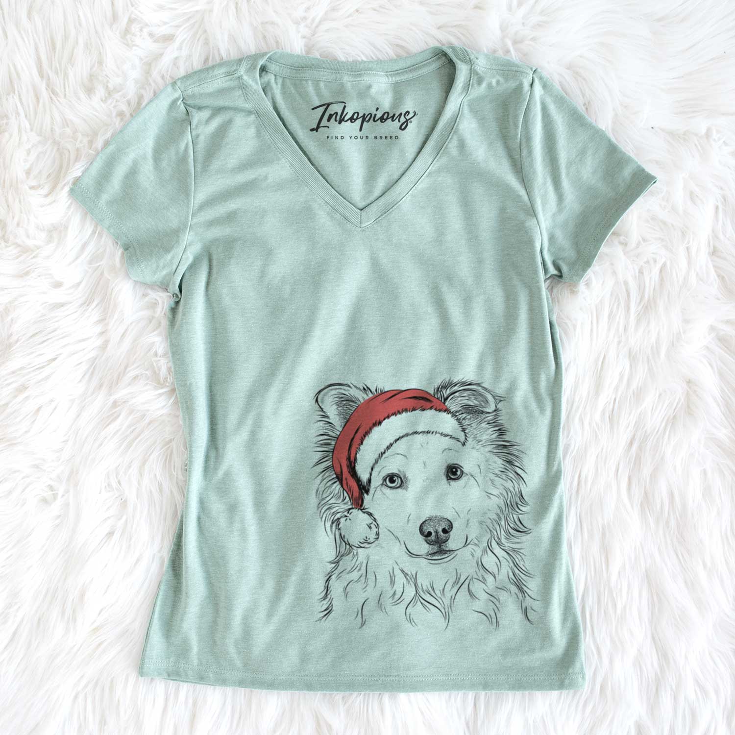Santa Bonsai the Mixed Breed - Women's V-neck Shirt