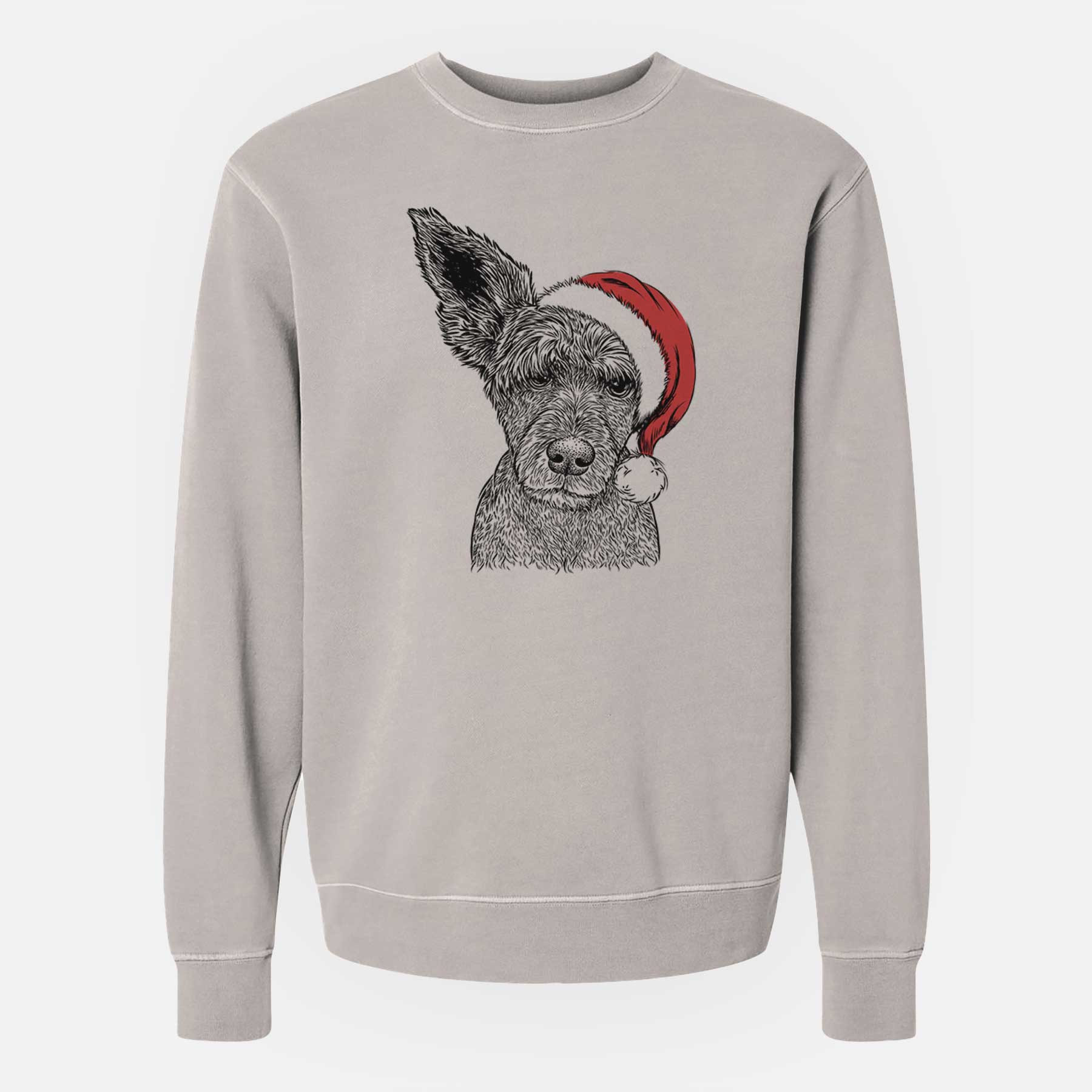 Santa Boodles the Schnauzer Mix - Unisex Pigment Dyed Crew Sweatshirt