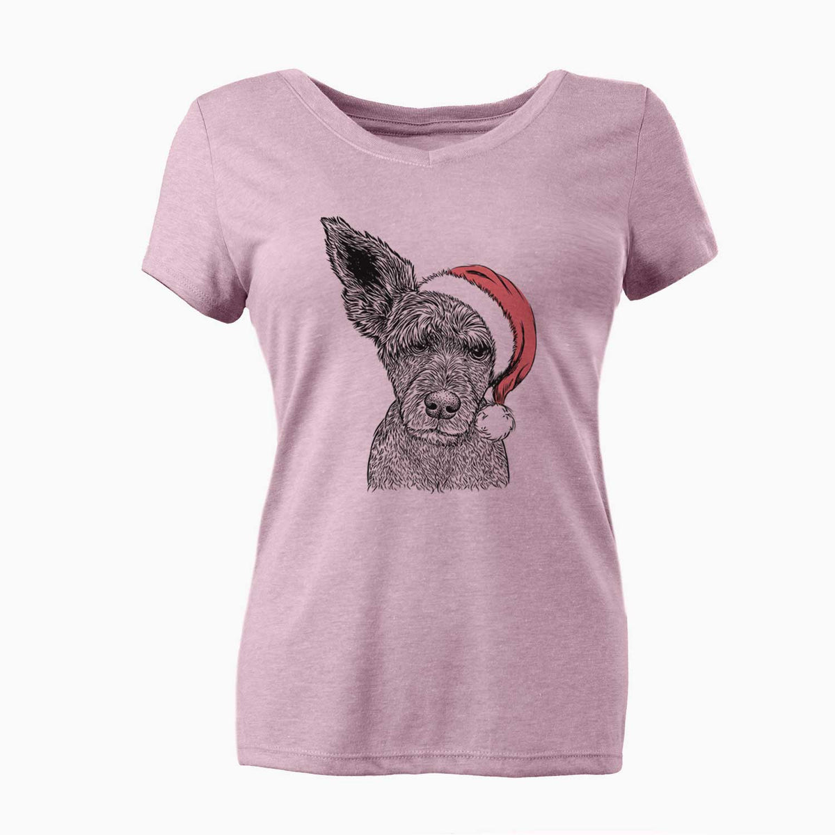 Santa Boodles the Schnauzer Mix - Women's V-neck Shirt