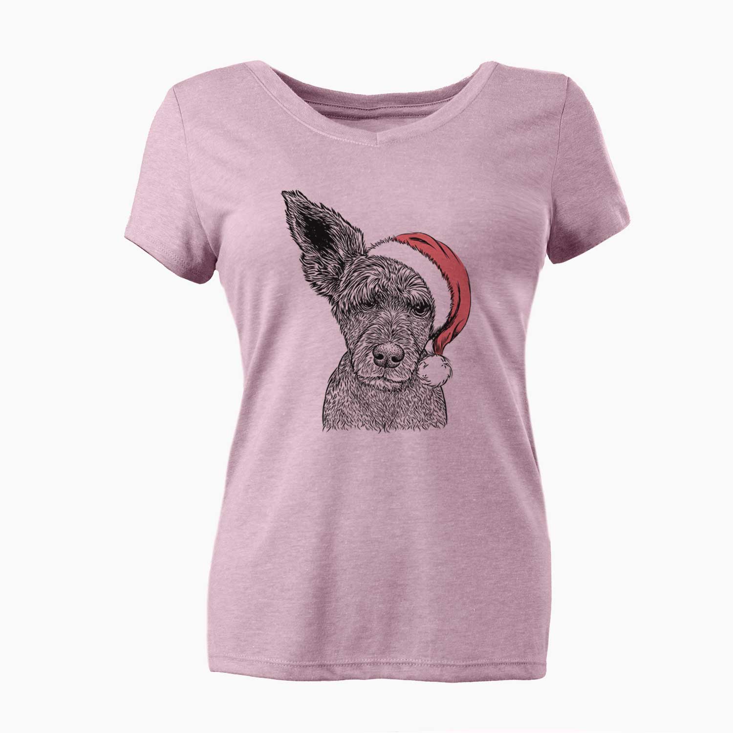 Santa Boodles the Schnauzer Mix - Women's V-neck Shirt