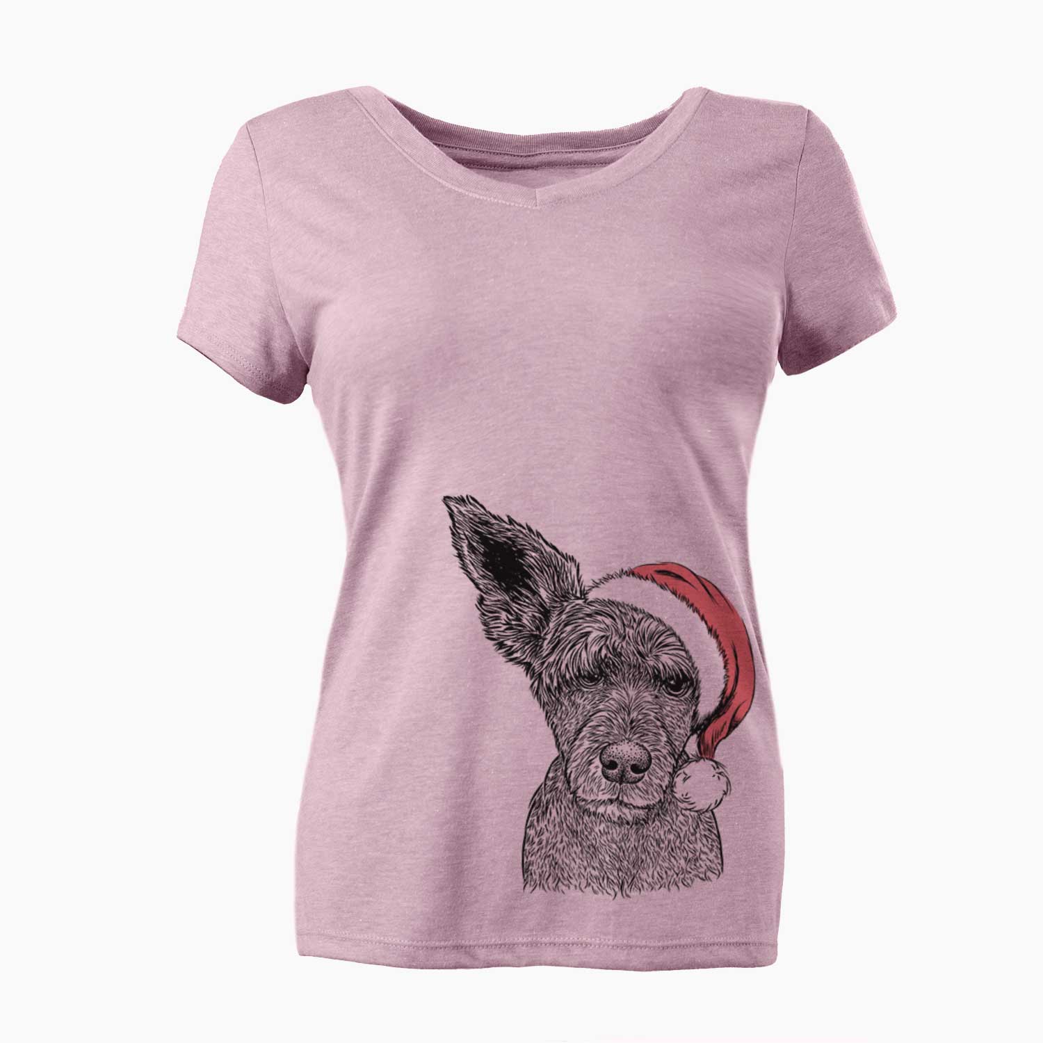 Santa Boodles the Schnauzer Mix - Women's V-neck Shirt