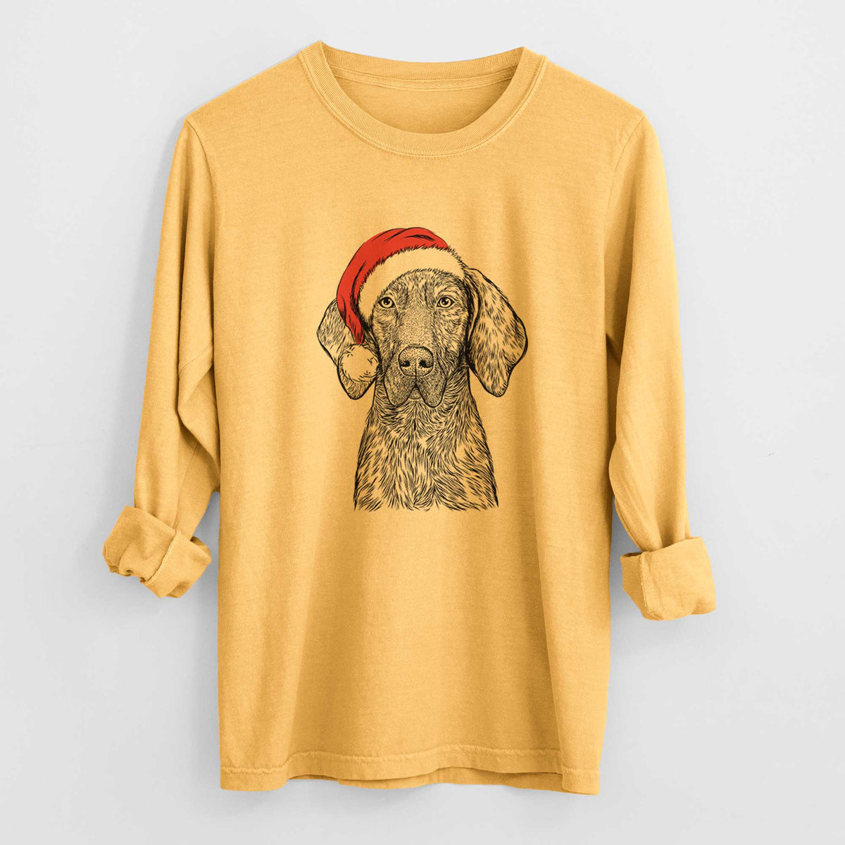 Santa Boone the Plott Hound - Heavyweight 100% Cotton Long Sleeve