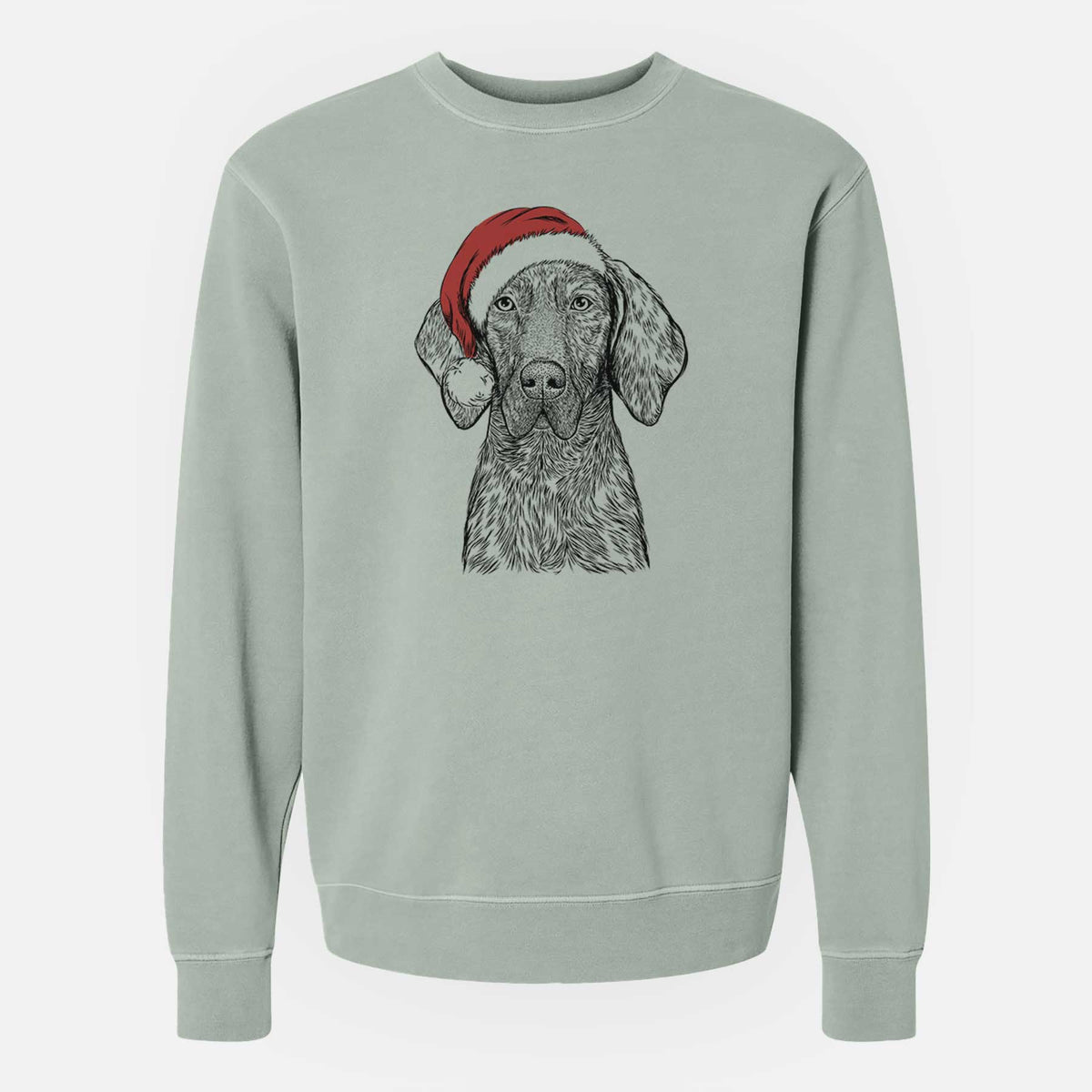 Santa Boone the Plott Hound - Unisex Pigment Dyed Crew Sweatshirt