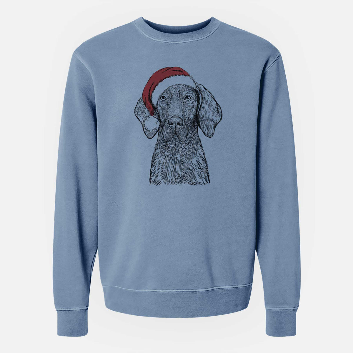 Santa Boone the Plott Hound - Unisex Pigment Dyed Crew Sweatshirt