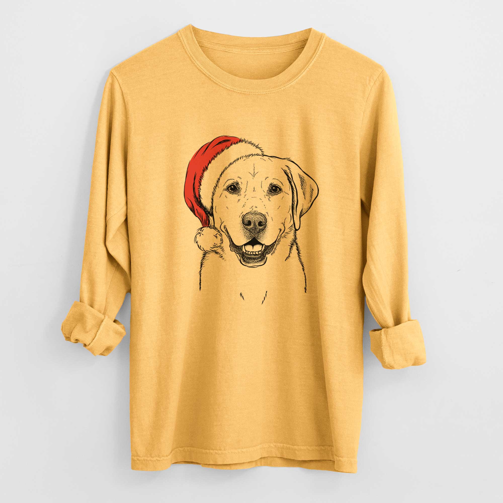 Santa Booney the Labrador Retriever - Heavyweight 100% Cotton Long Sleeve