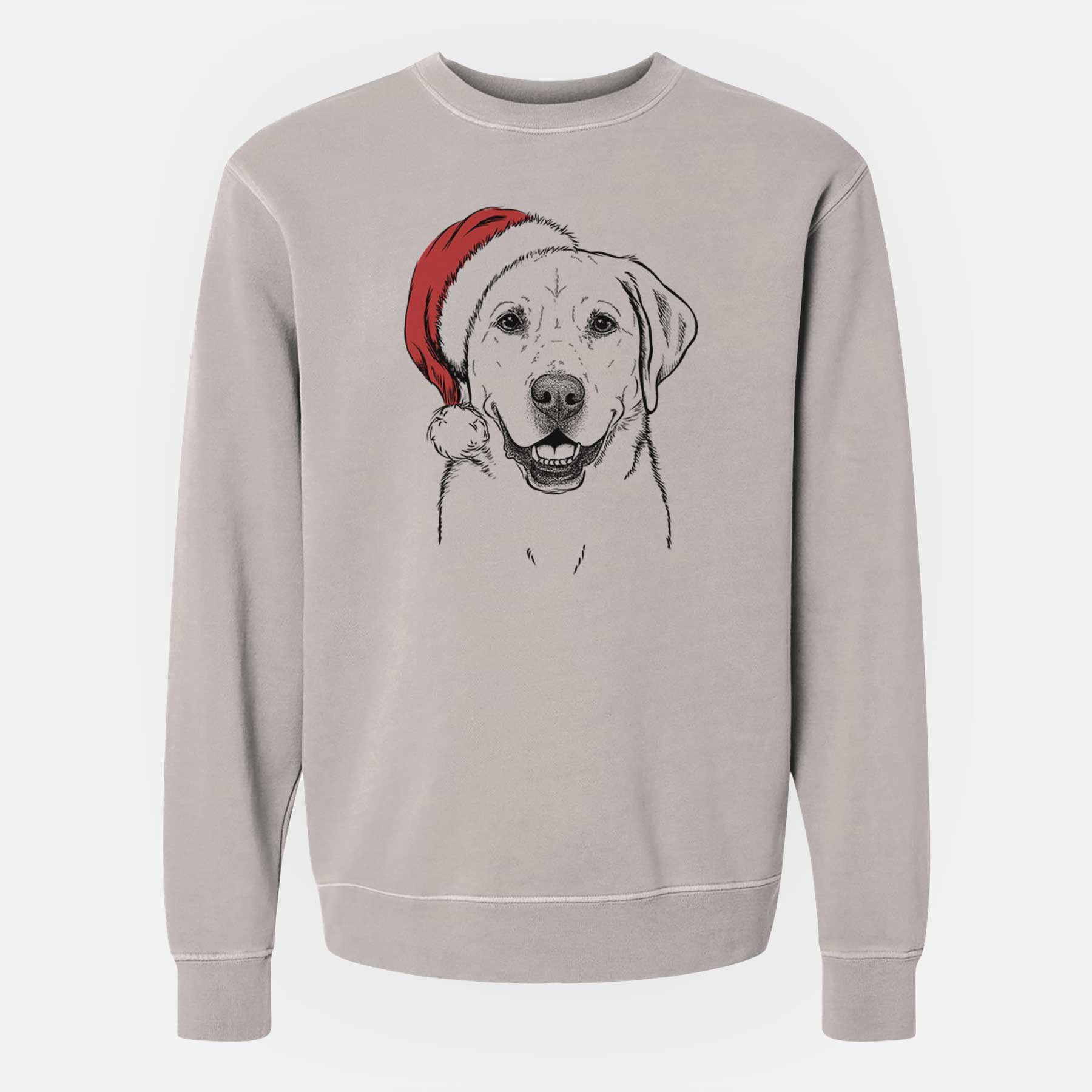 Santa Booney the Labrador Retriever - Unisex Pigment Dyed Crew Sweatshirt