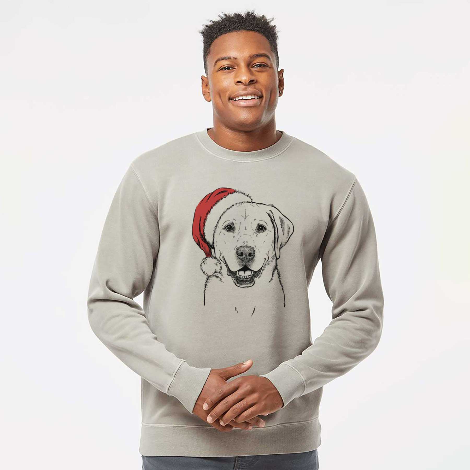 Santa Booney the Labrador Retriever - Unisex Pigment Dyed Crew Sweatshirt