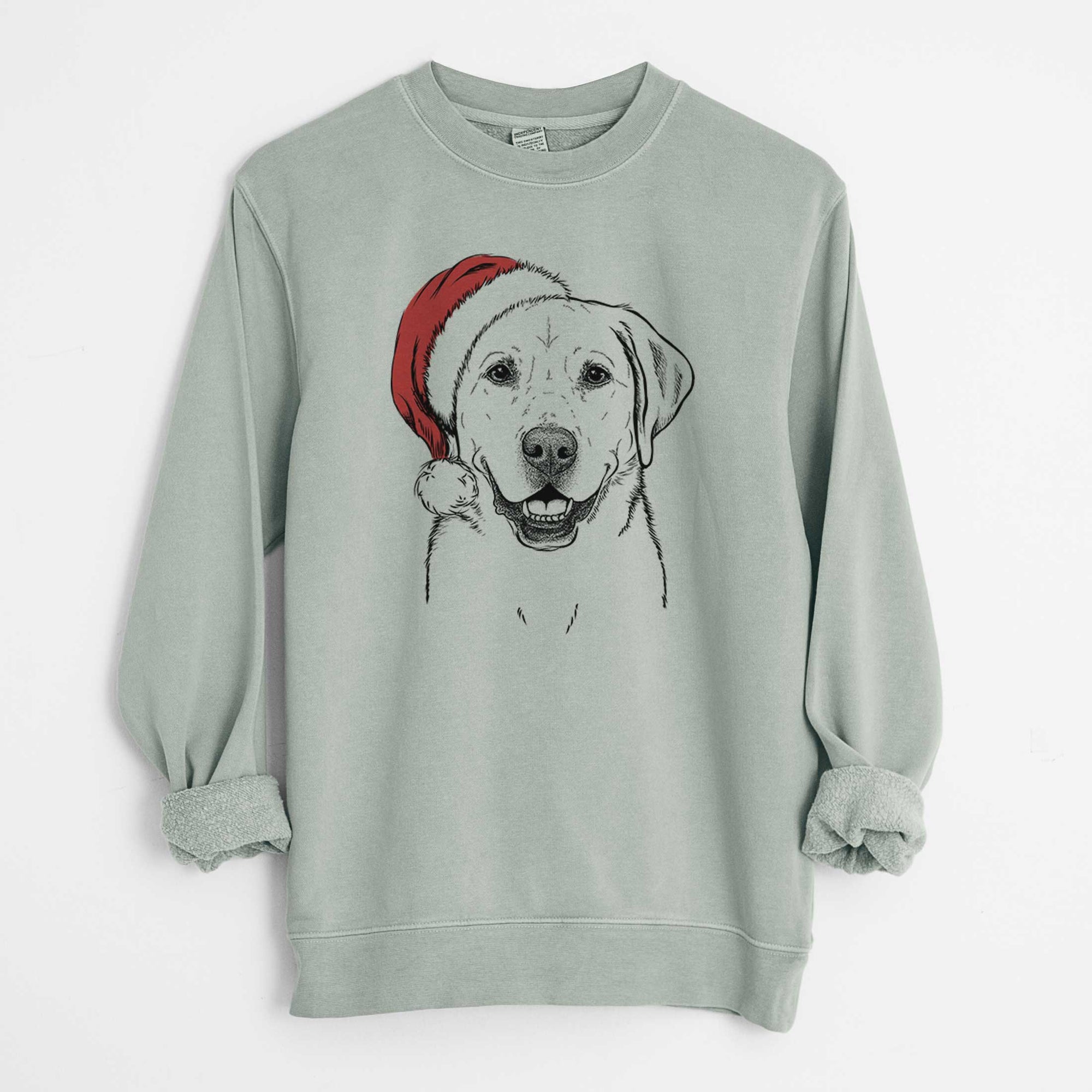 Santa Booney the Labrador Retriever - Unisex Pigment Dyed Crew Sweatshirt