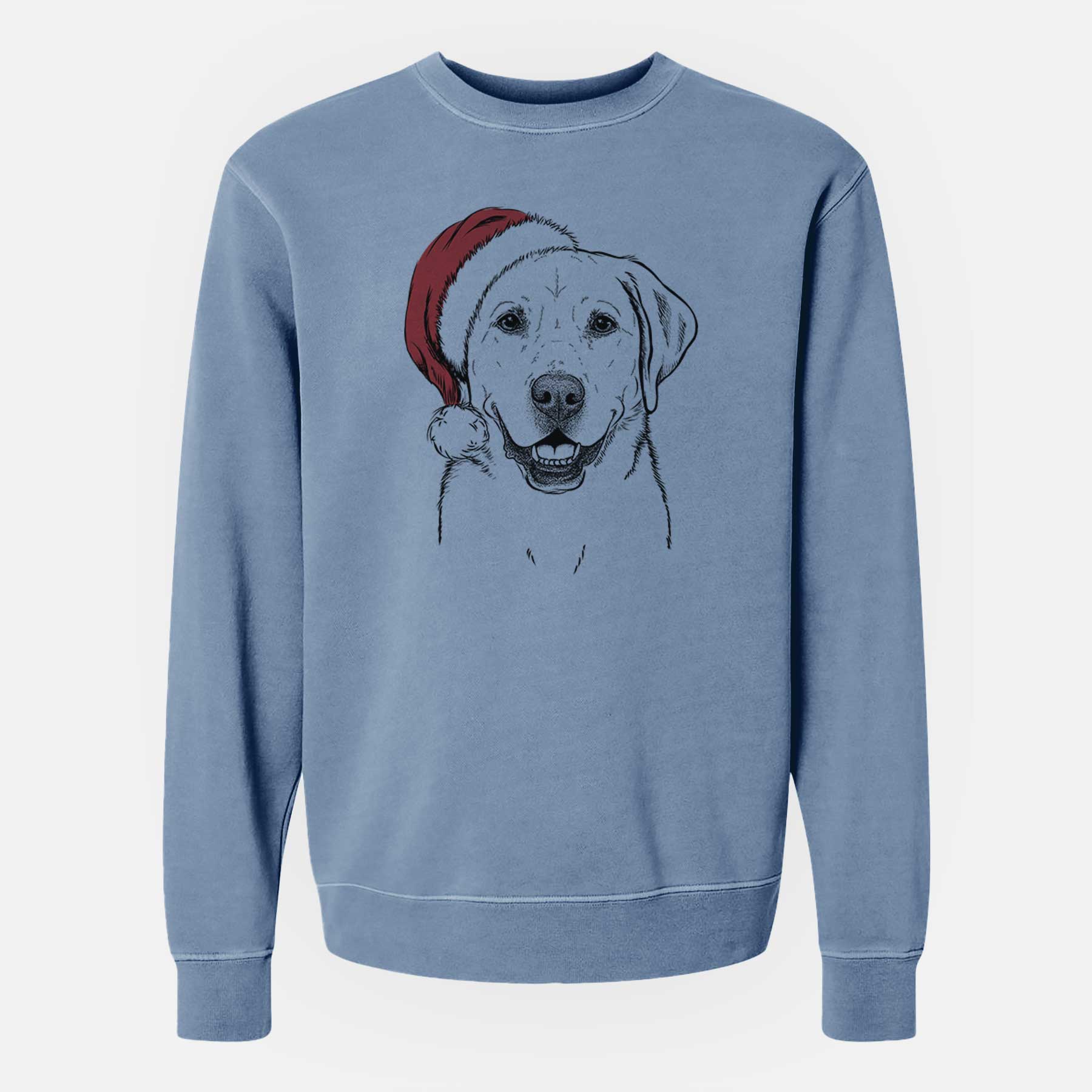 Santa Booney the Labrador Retriever - Unisex Pigment Dyed Crew Sweatshirt