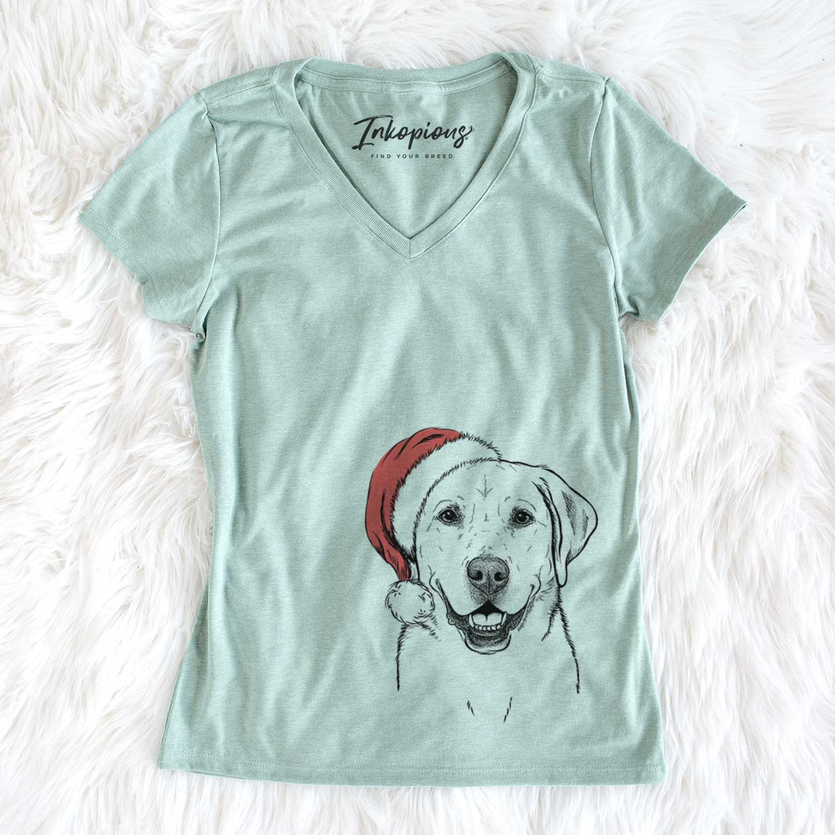 Santa Booney the Labrador Retriever - Women&#39;s V-neck Shirt