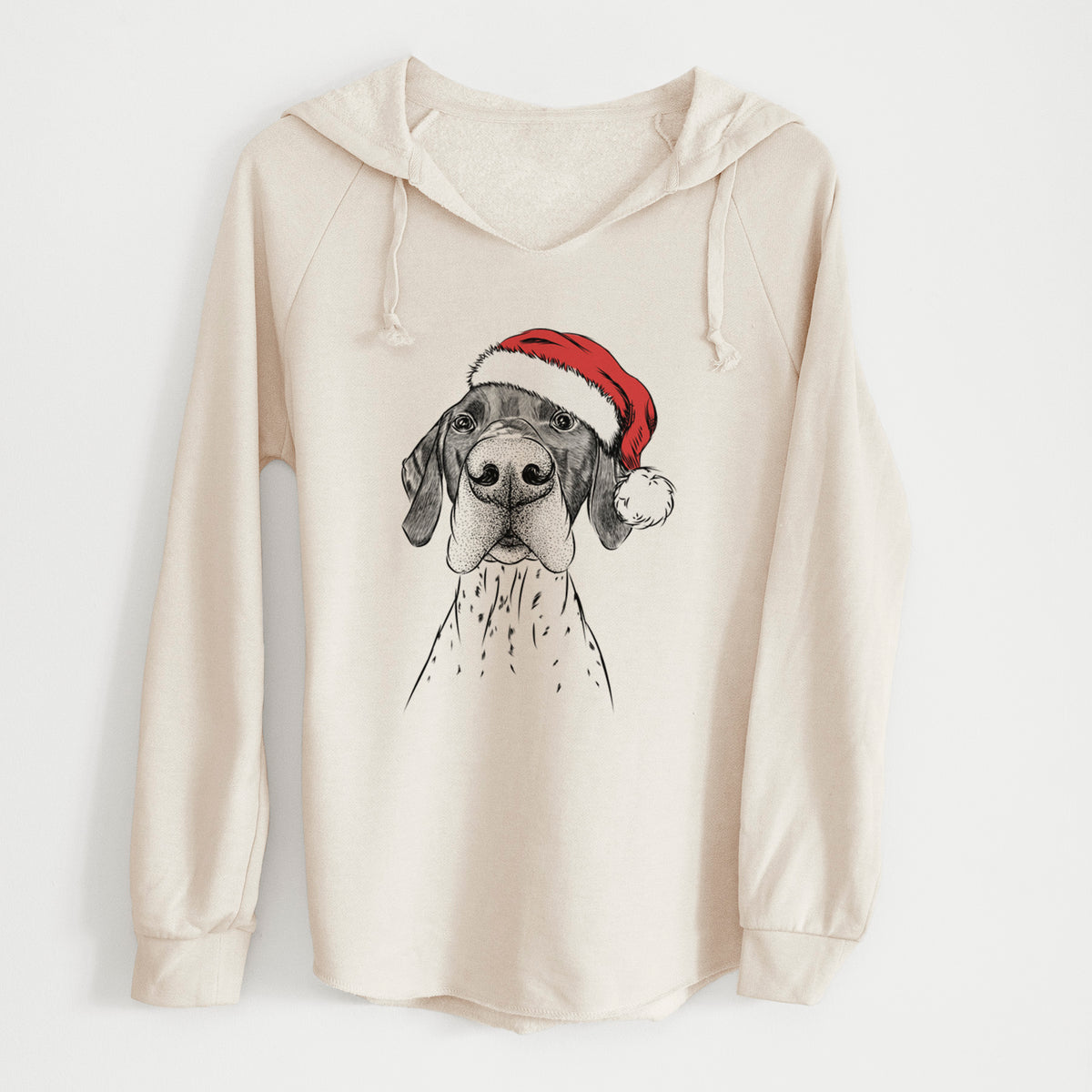 Santa Booze the German Shorthaired Pointer - Cali Wave Hooded Sweatshirt