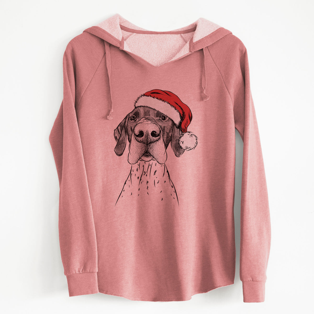 Santa Booze the German Shorthaired Pointer - Cali Wave Hooded Sweatshirt